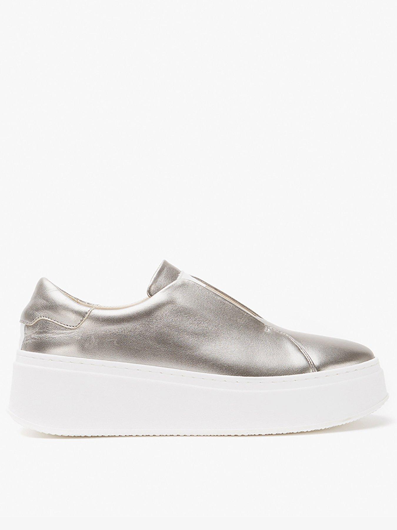 Metallic slip on hot sale trainers