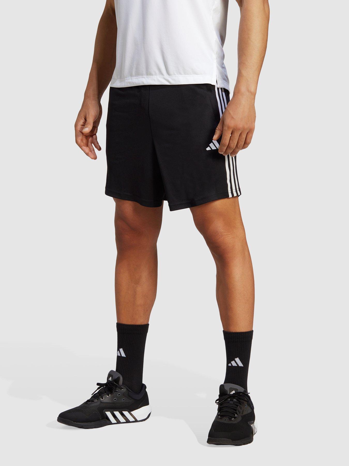 adidas Performance Train Essentials Piqué 3-Stripes Training Shorts - Black/White