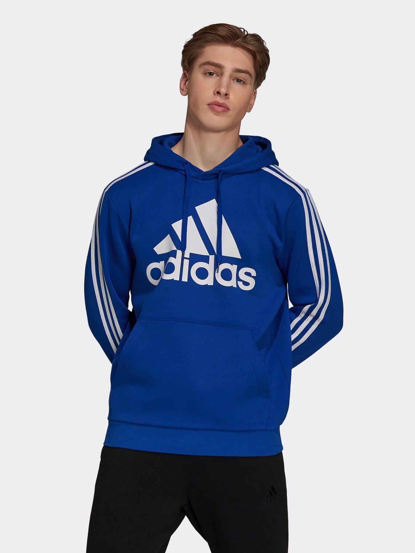 Adidas hoodie outlet blue stripes