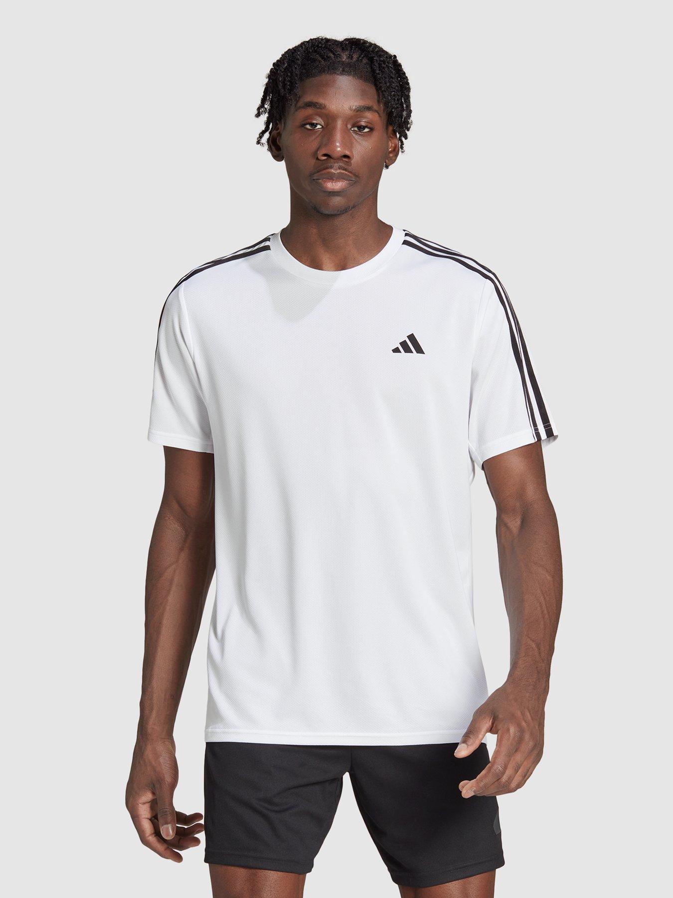 Adidas white shirt 3 stripes online