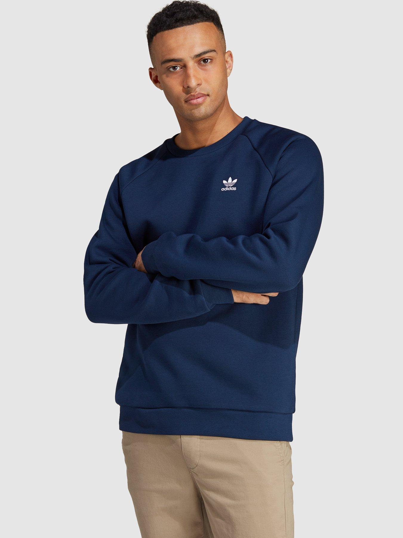 Navy blue hotsell adidas crew neck