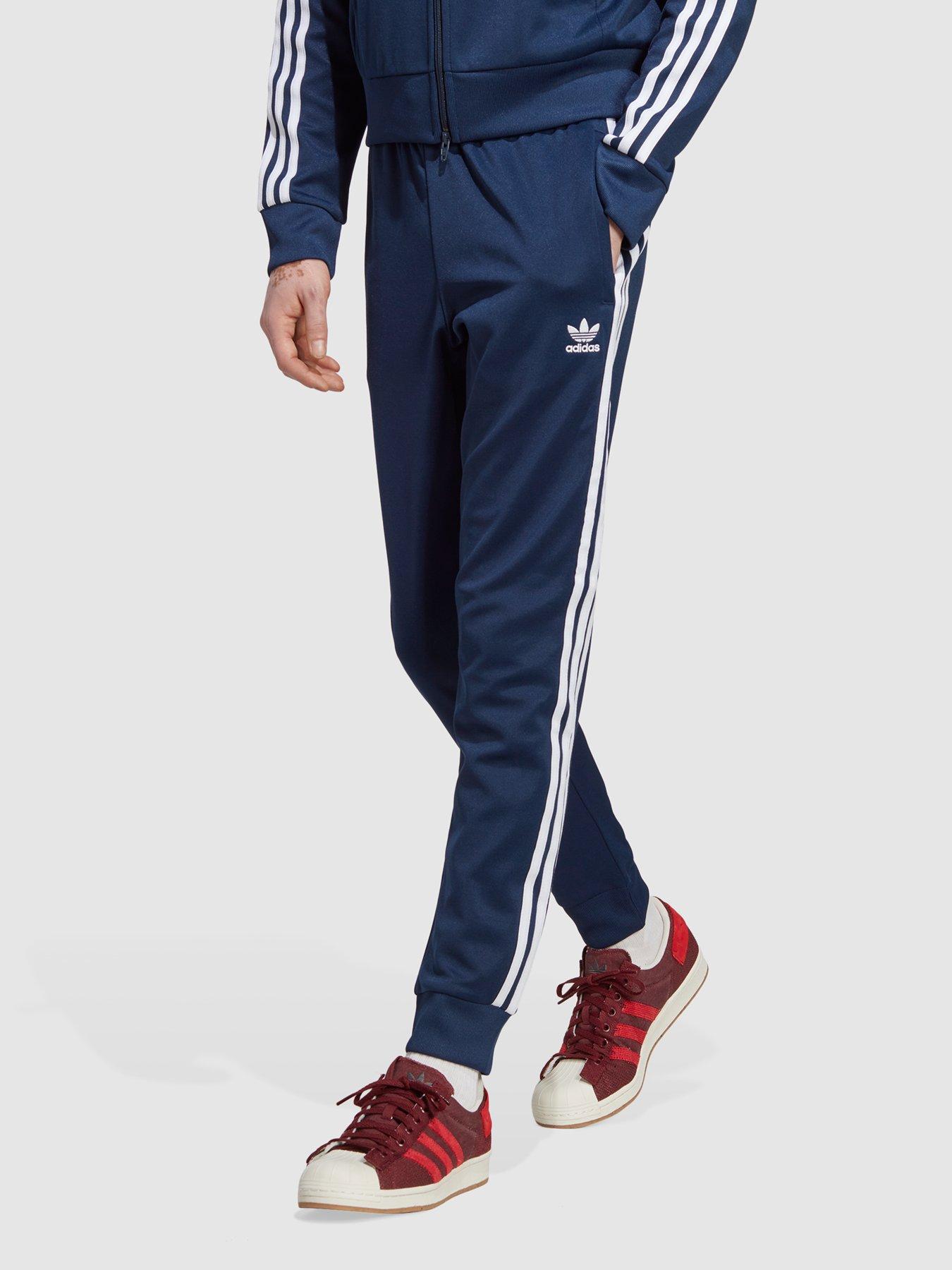 Navy adidas tracksuit bottoms new arrivals