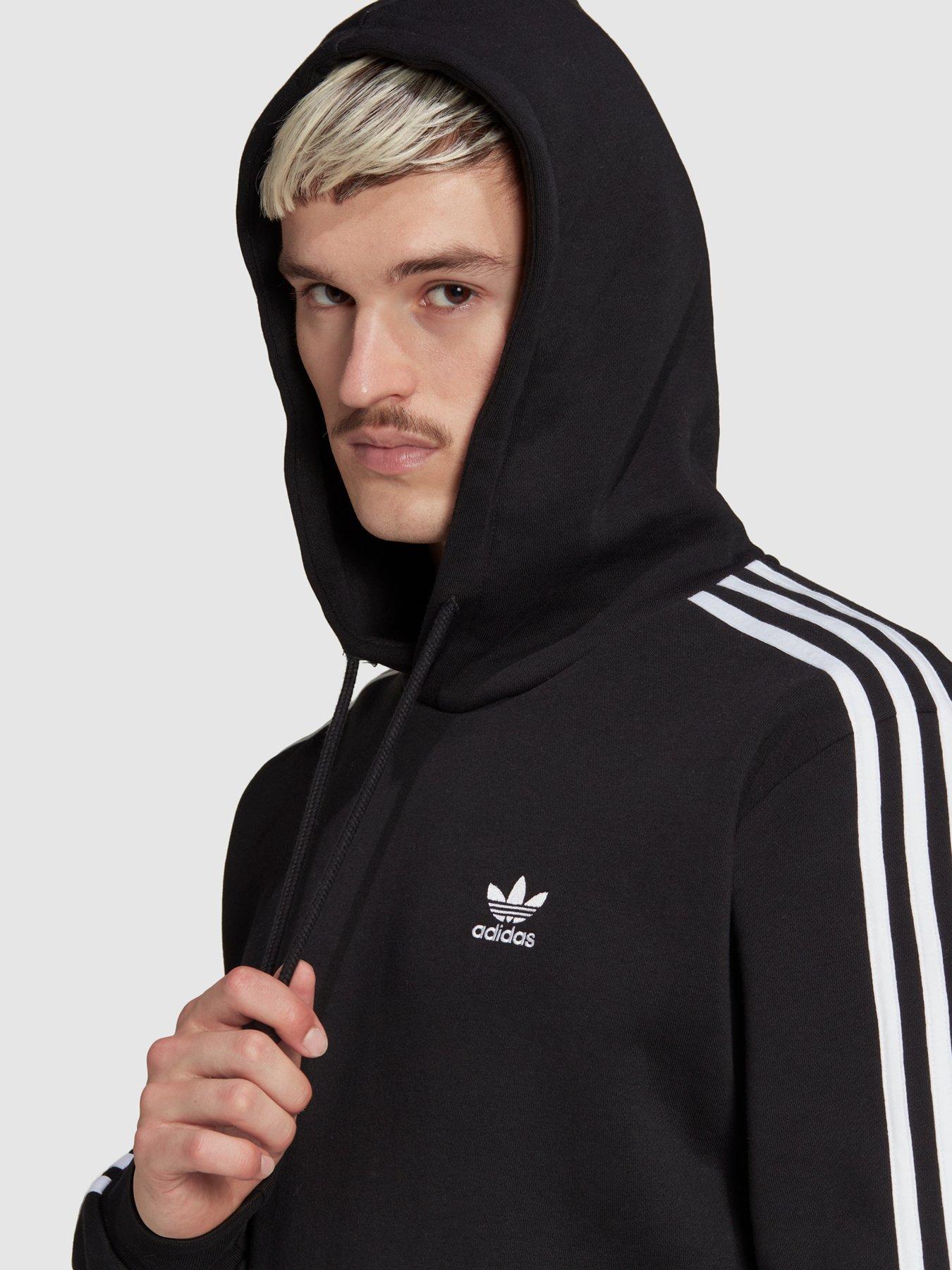 Adidas originals 3-stripes lock up boyfriend hoodie outlet khaki