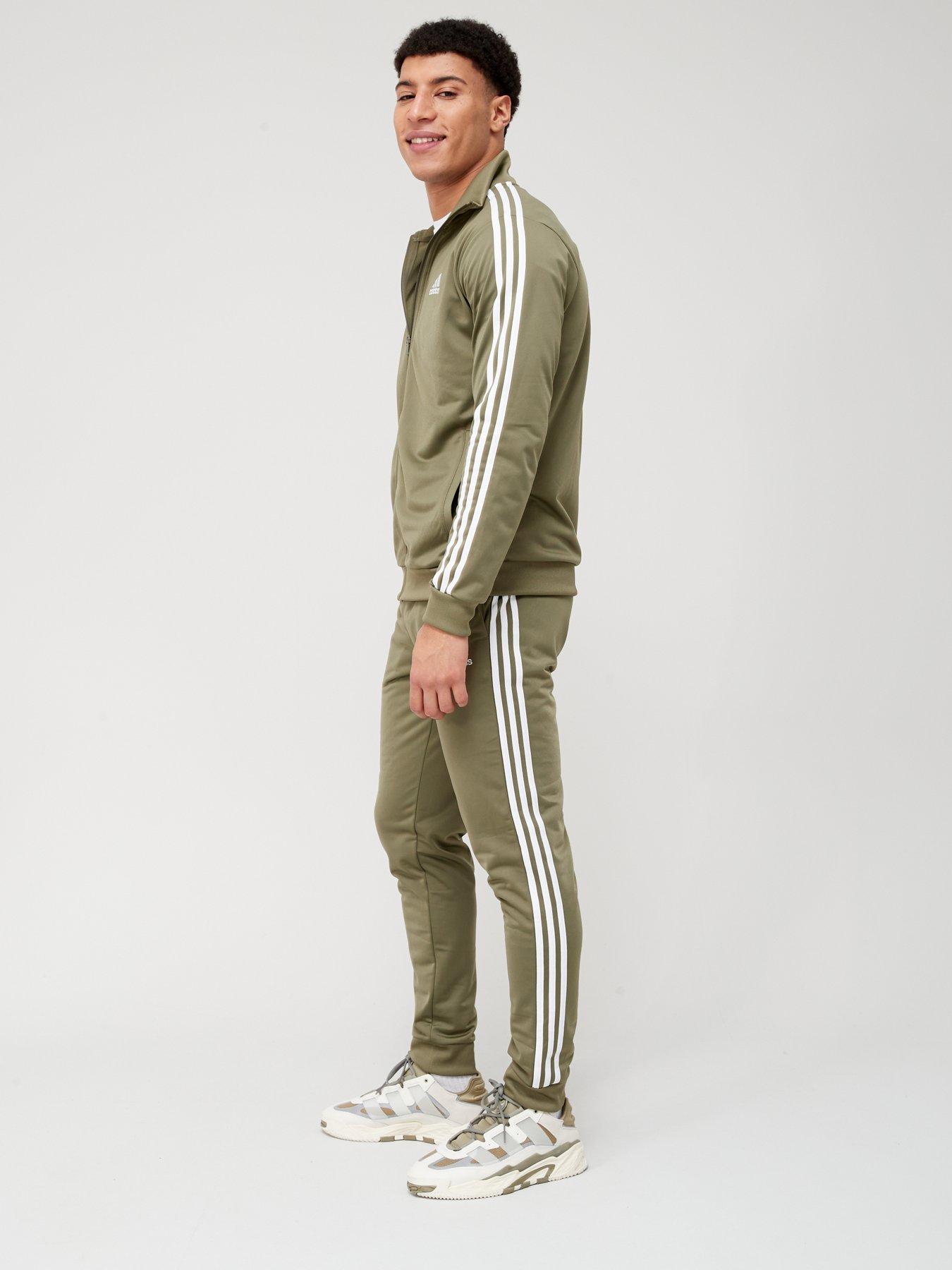 skrig Derfra Er adidas Sportswear Basic 3-Stripes Tricot Tracksuit - Khaki | Very Ireland