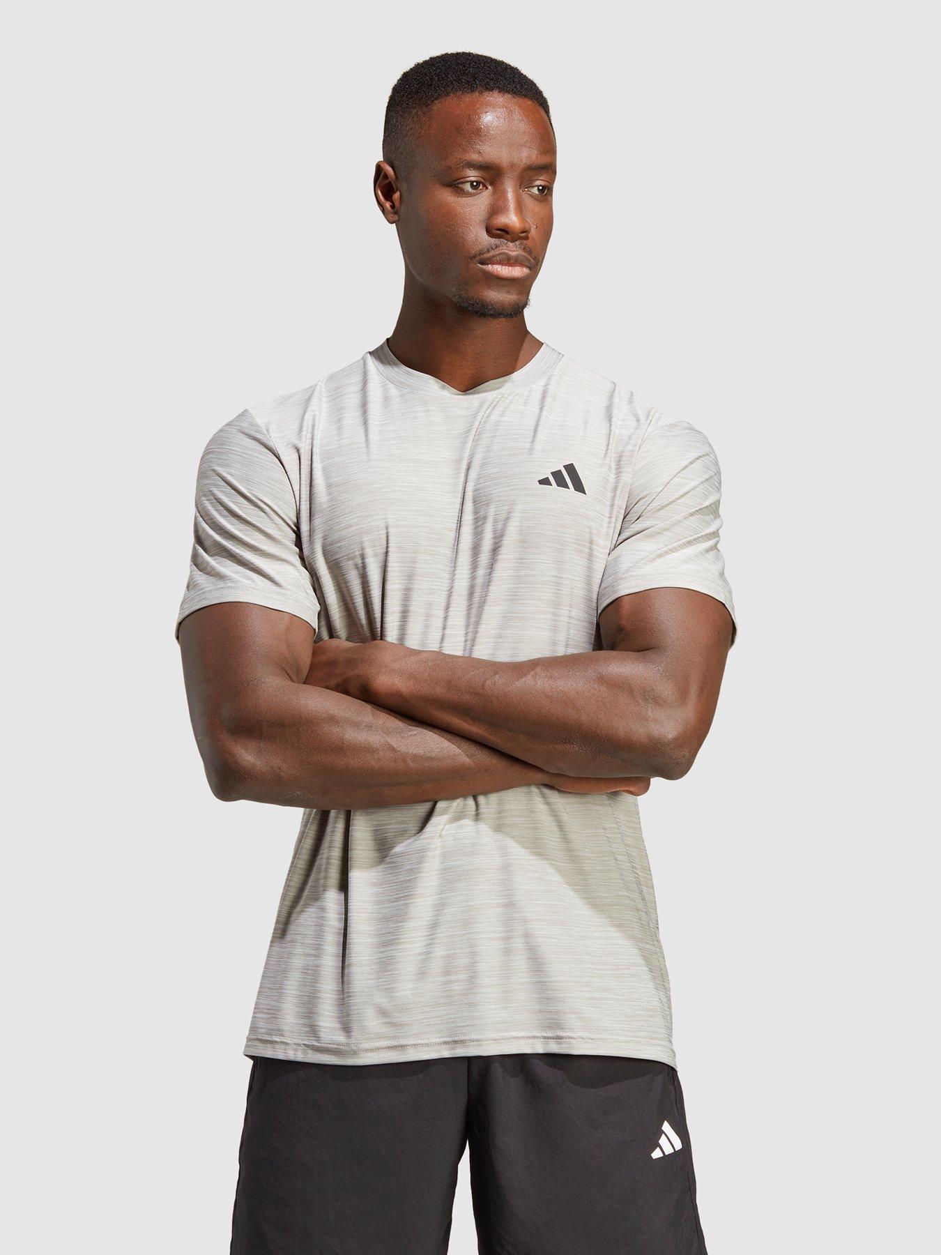 Image 1 of 4 of adidas Performance Train Essentials Stretch Training T-Shirt - Medium Grey Heather