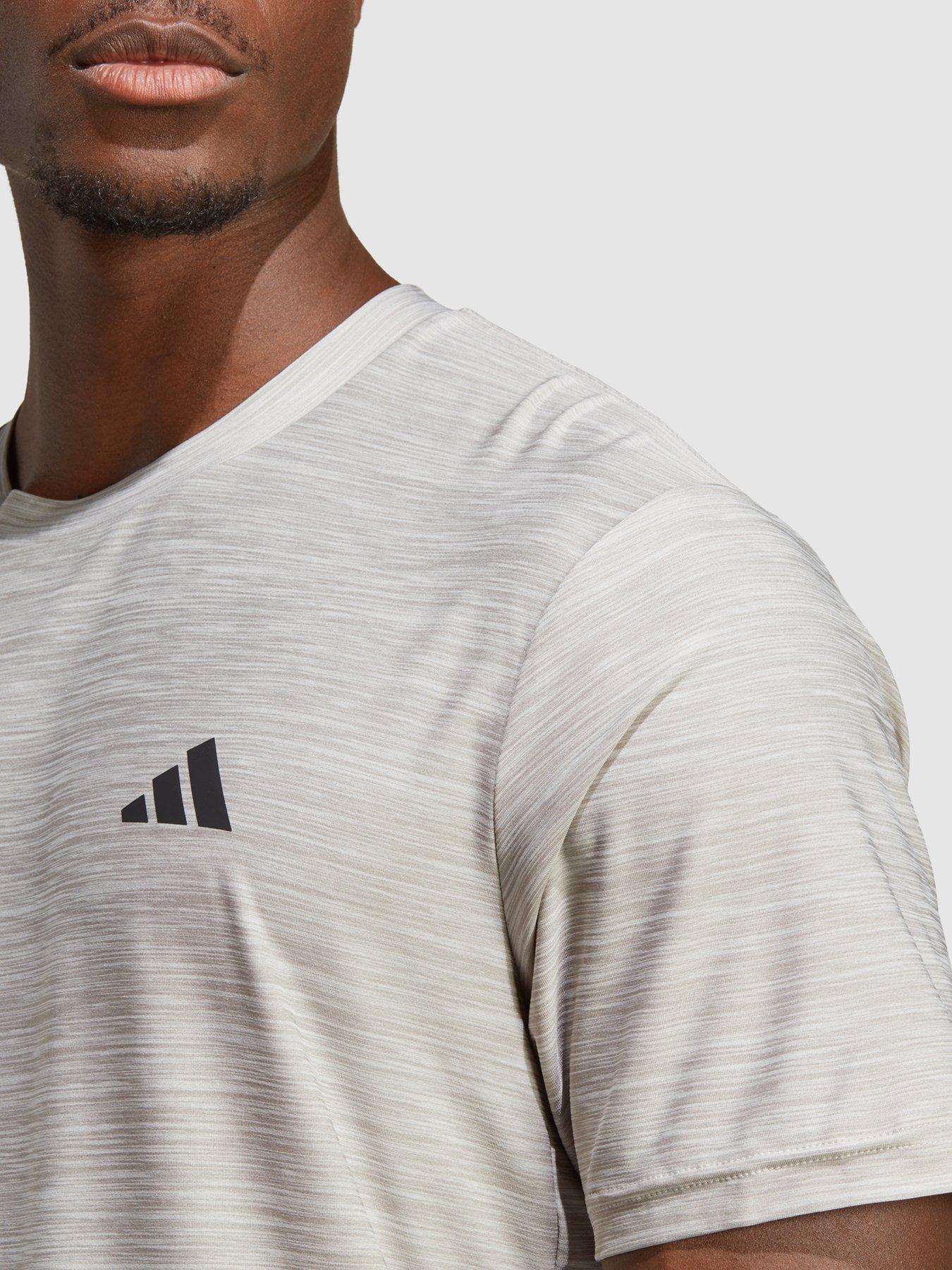 Image 4 of 4 of adidas Performance Train Essentials Stretch Training T-Shirt - Medium Grey Heather