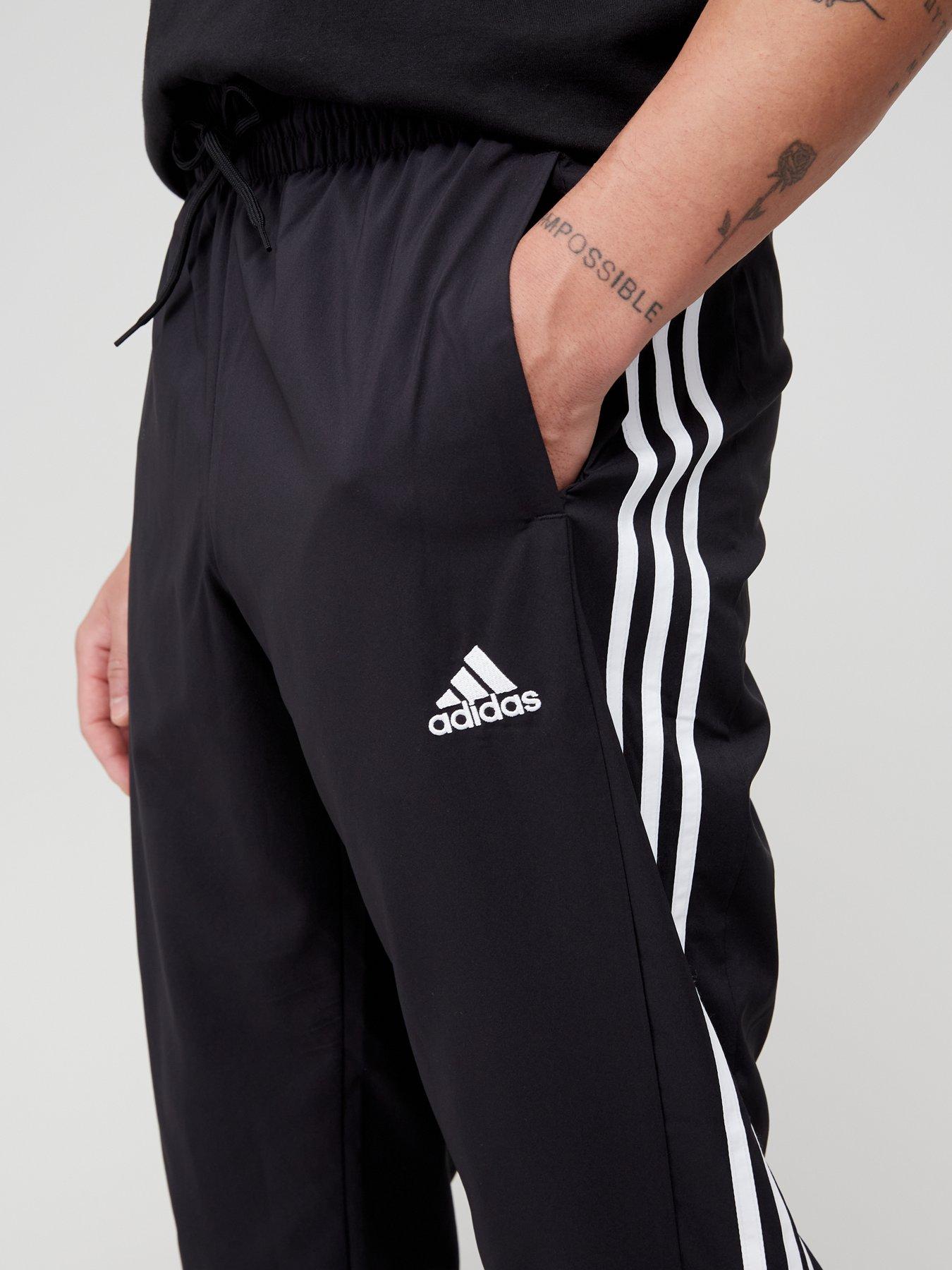 sello Becks análisis adidas Sportswear Aeroready Essentials Tapered Cuff Woven 3-Stripes Joggers  - Black/White | Very Ireland