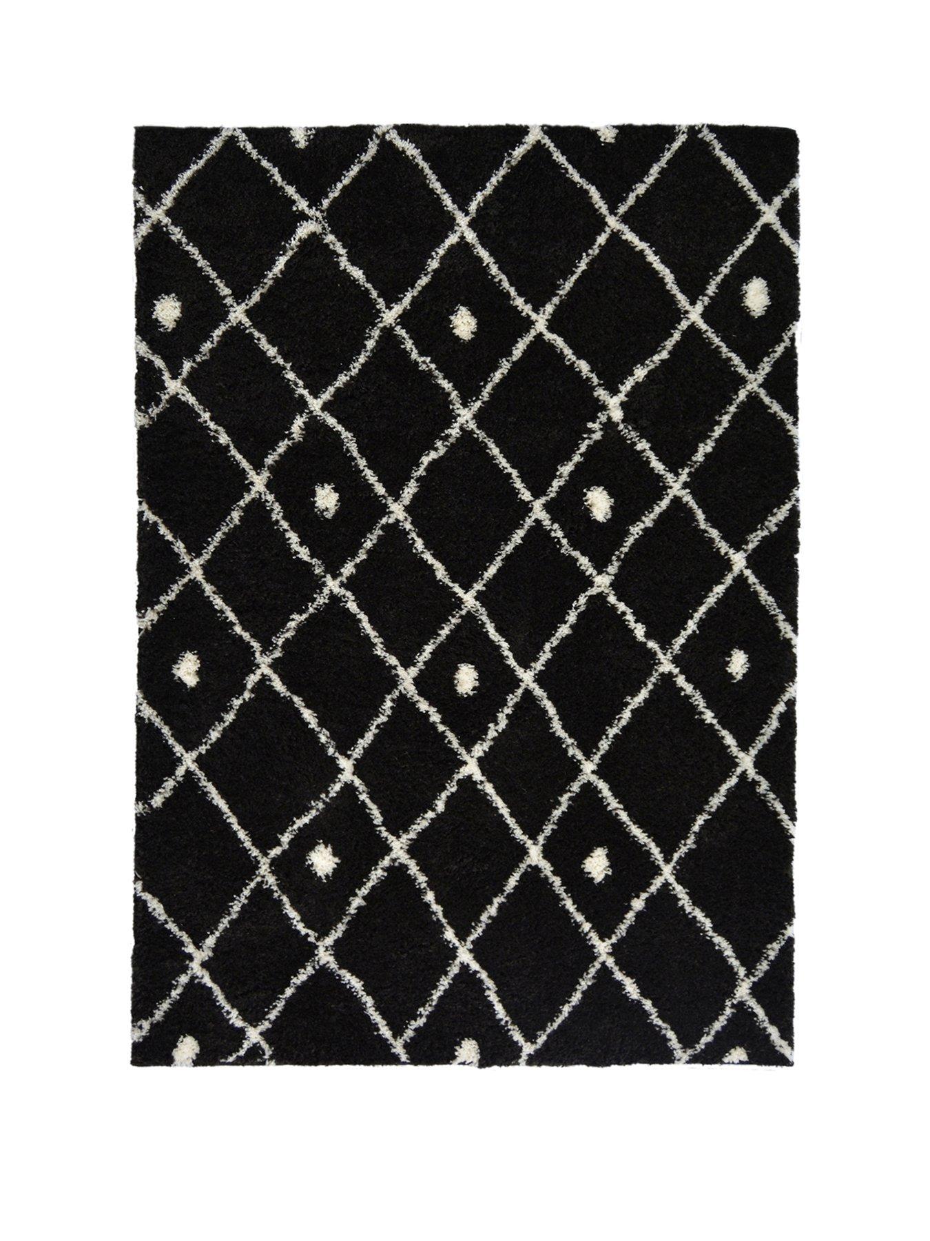 Image 2 of 4 of The Very Collection Snug Diamonds Rug - Black