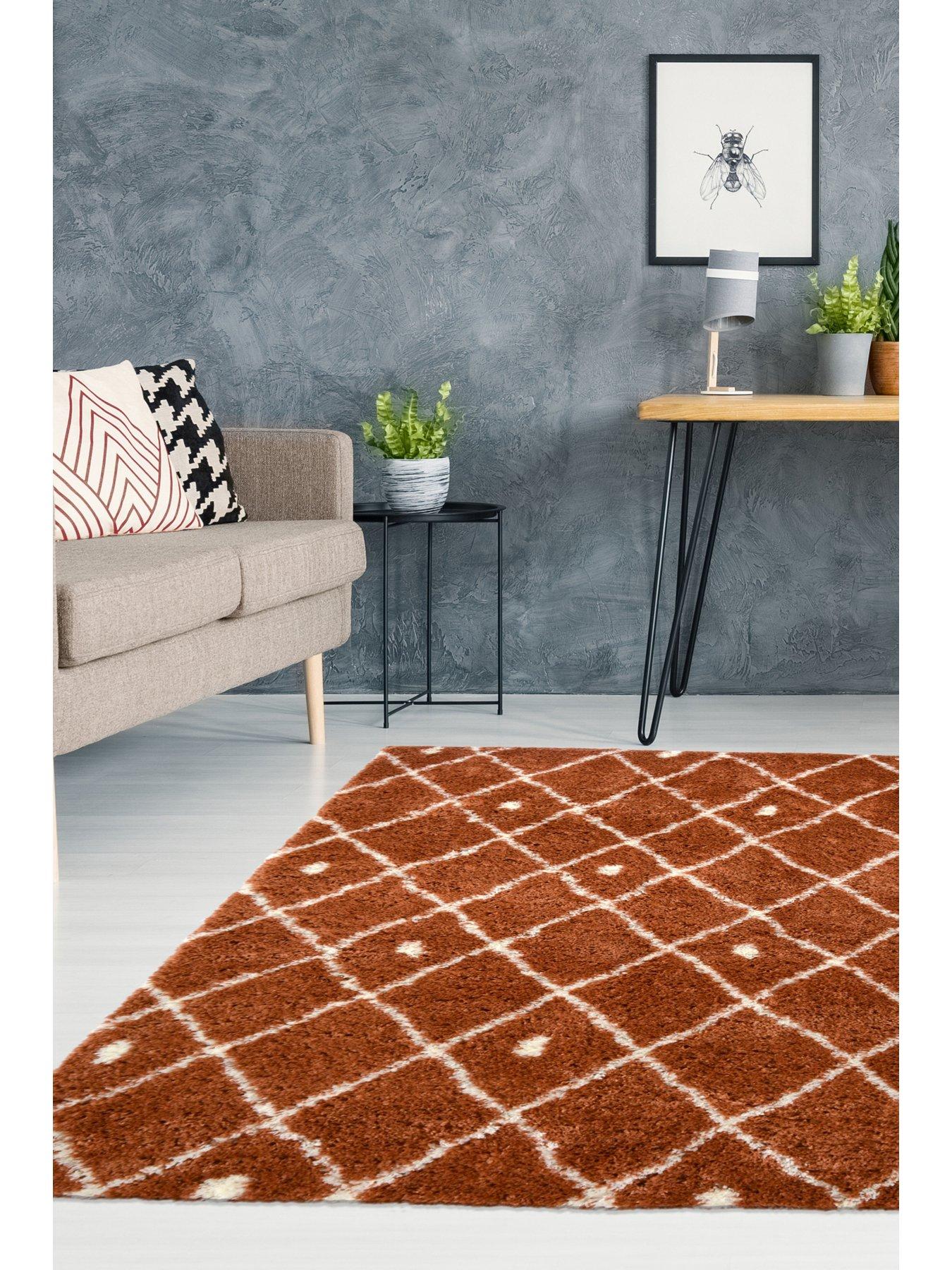 Image 3 of 5 of The Very Collection Snug Diamonds Rug - Terracotta