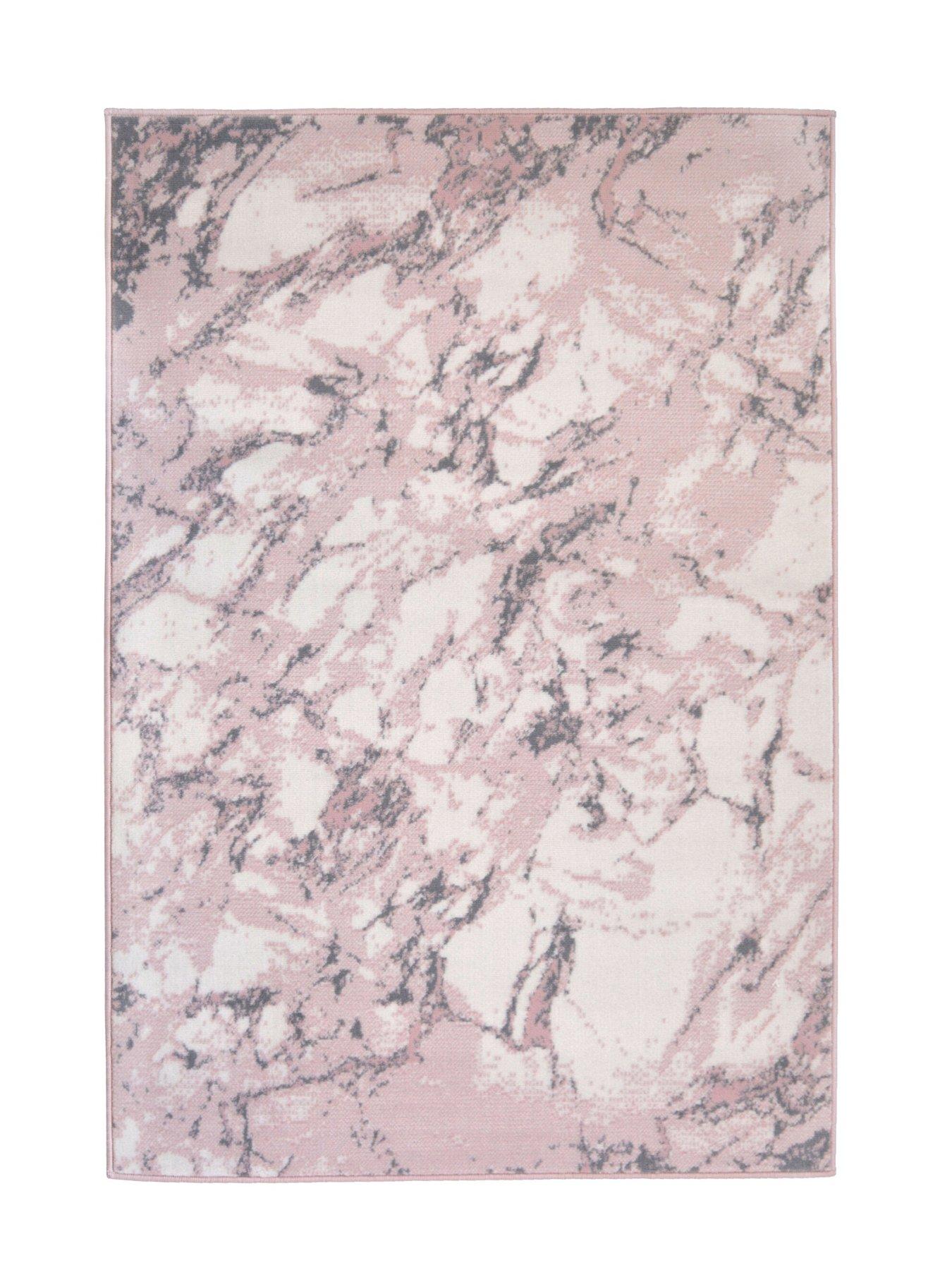 very-home-maestro-marble-effect-rug-ndash-pink-and-grey