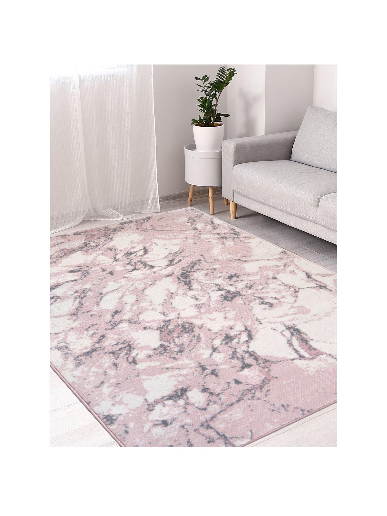 very-home-maestro-marble-effect-rug-ndash-pink-and-greystillFront