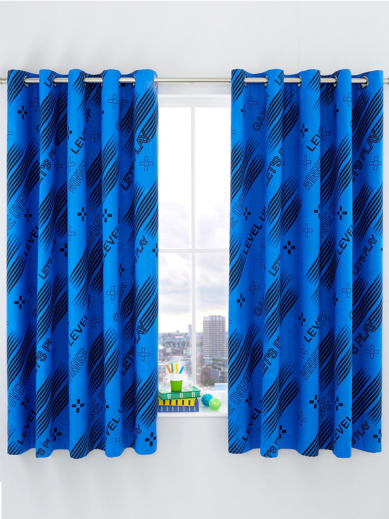 Image 2 of 4 of Catherine Lansfield Game Over Reversible Eyelet Curtains