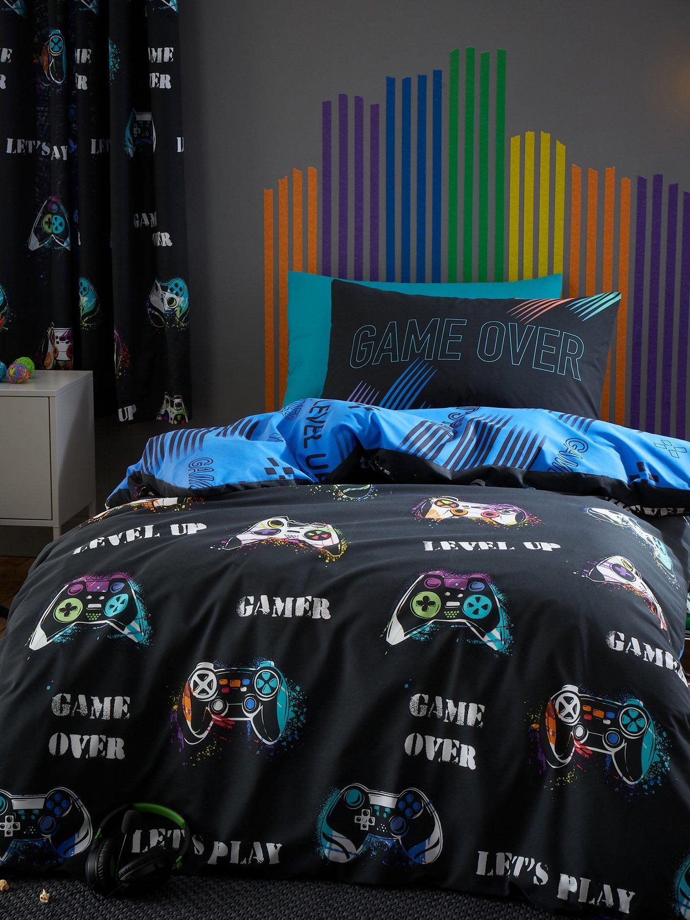 Image 1 of 6 of Catherine Lansfield Game Over Reversible Duvet Cover Set - Multi
