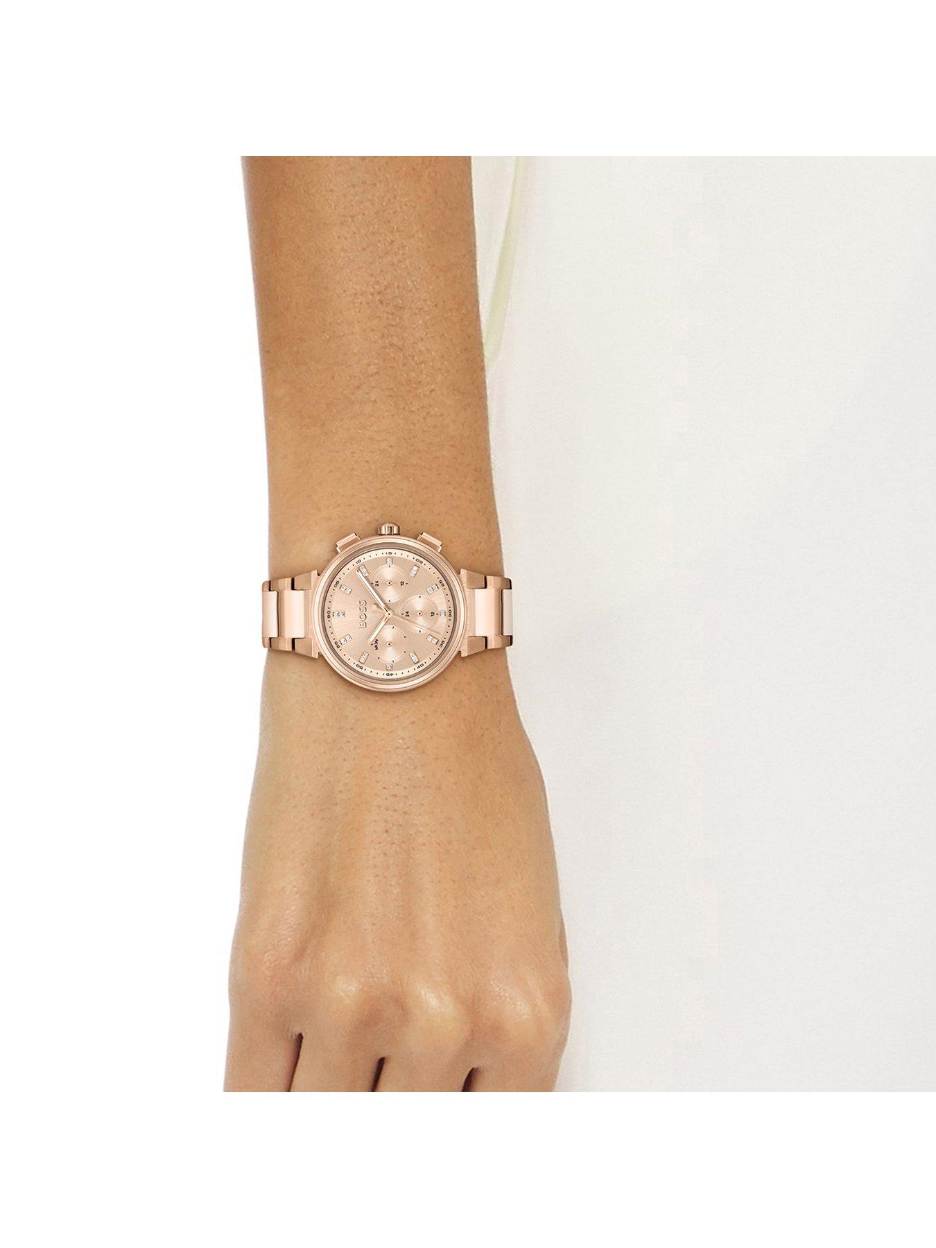 boss-ladies-one-carnation-gold-bracelet-watchoutfit