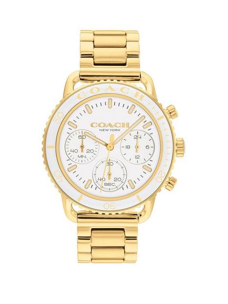 coach-coach-ladies-gold-plated-chronograph-watch