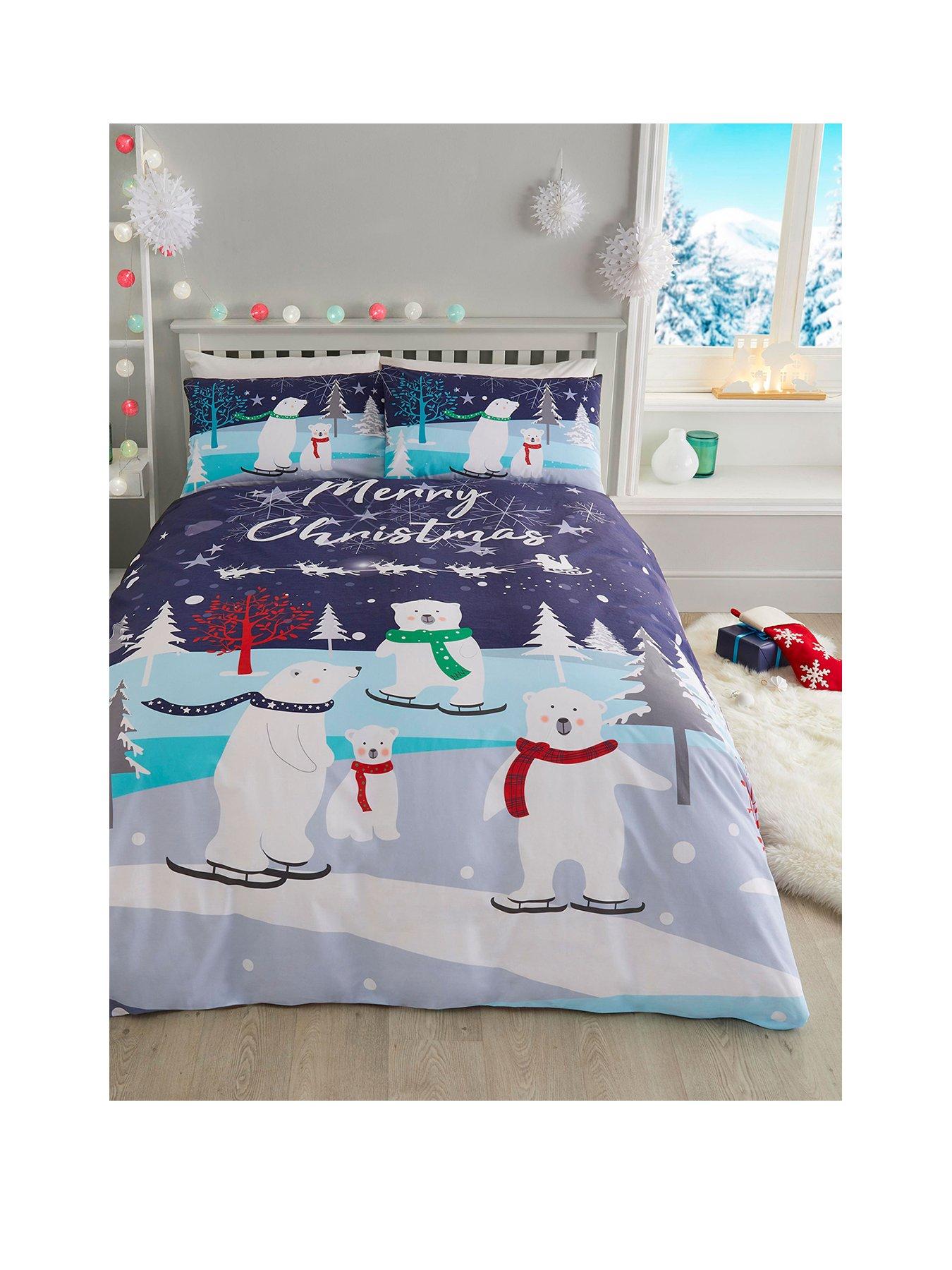 fusion christmas gonks duvet cover and pillowcase set