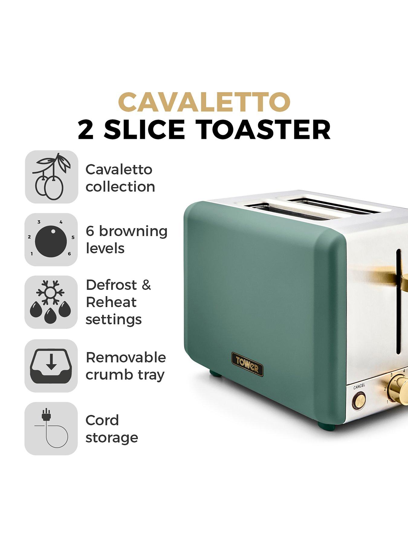 Image 2 of 6 of Tower Cavaletto 850W 2-Slice Toaster&nbsp;- Jade