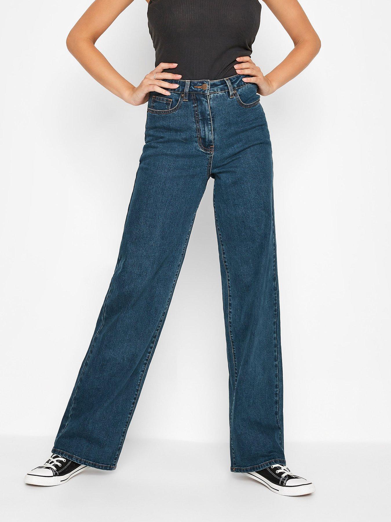 Image 3 of 3 of Long Tall Sally Bea Wide Leg Washed Indigo Jean