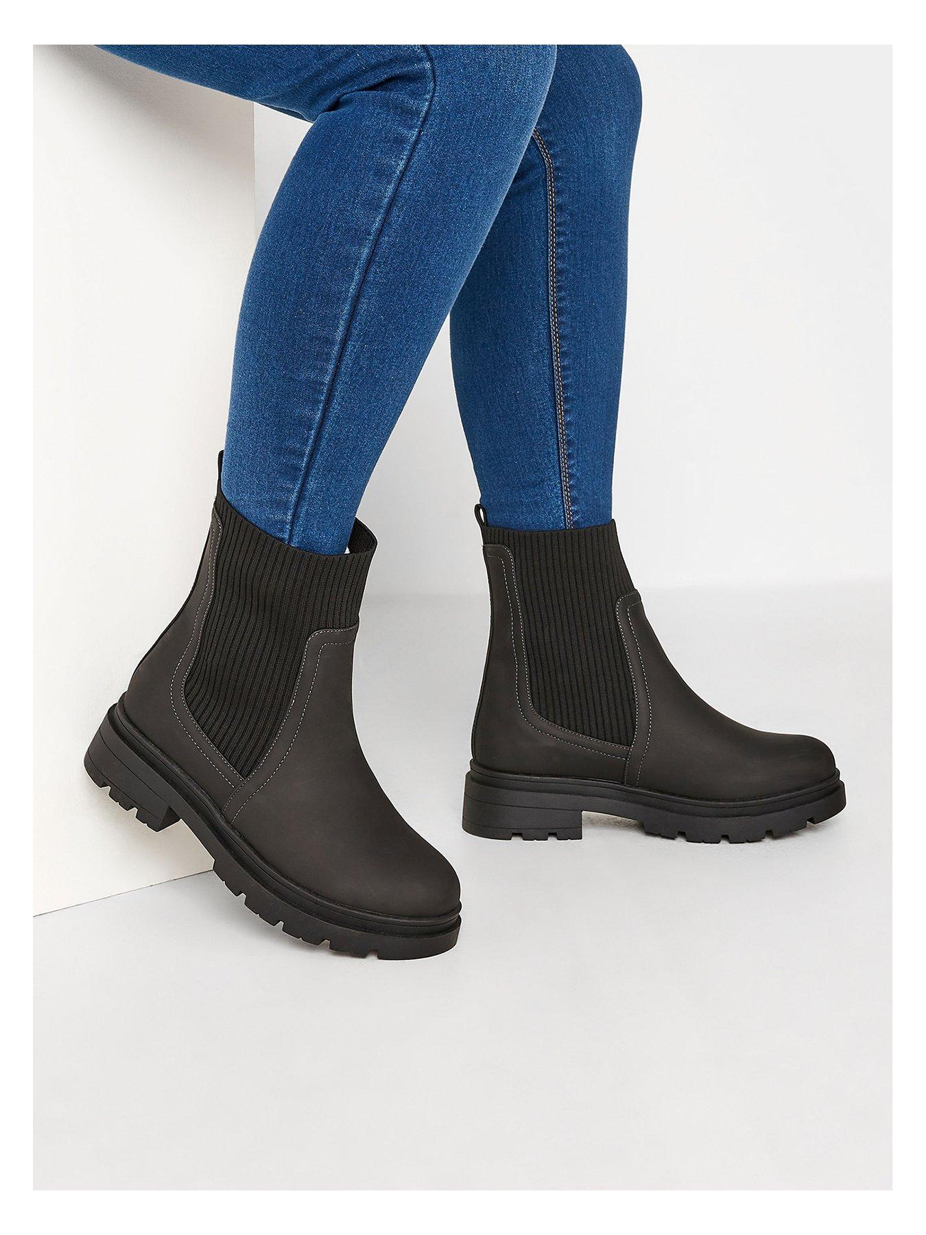 Yours Yours Extra-Wide Fit Sock Top Line Chelsea Boots - Black | Very ...