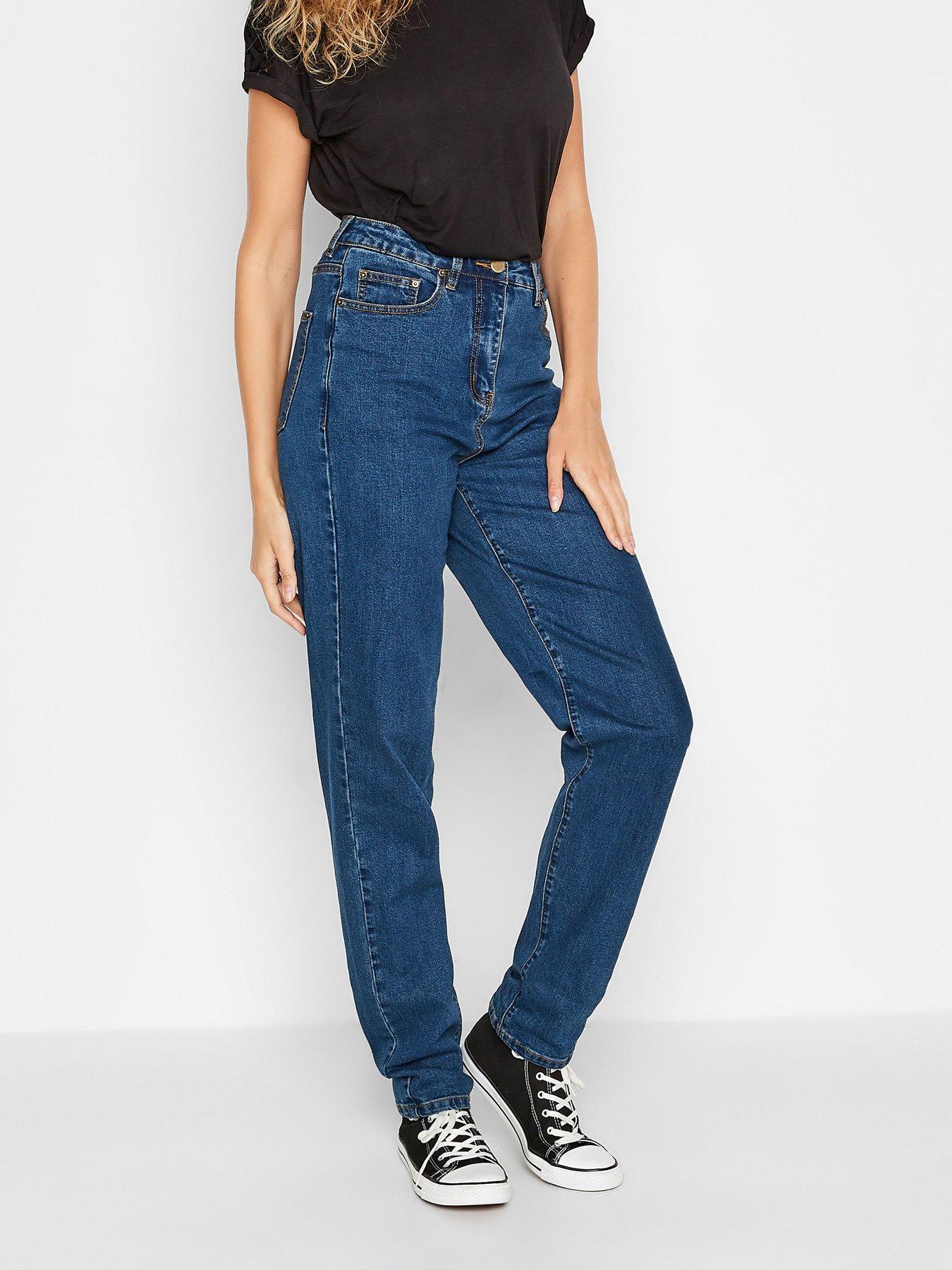 Long Tall Sally Ladies Una Mom Jean Washed Indigo34in - Blue