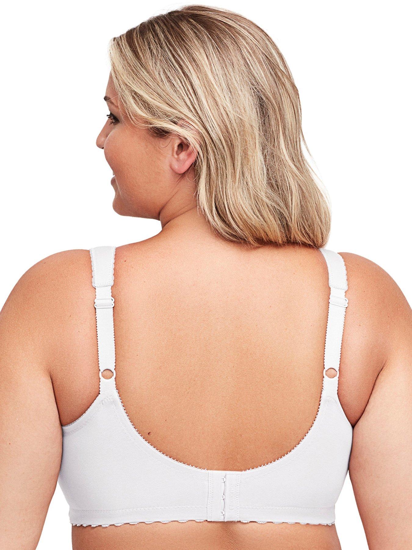 Buy Glamorise Women's Cotton Full Figure Support Bra - Plus,White