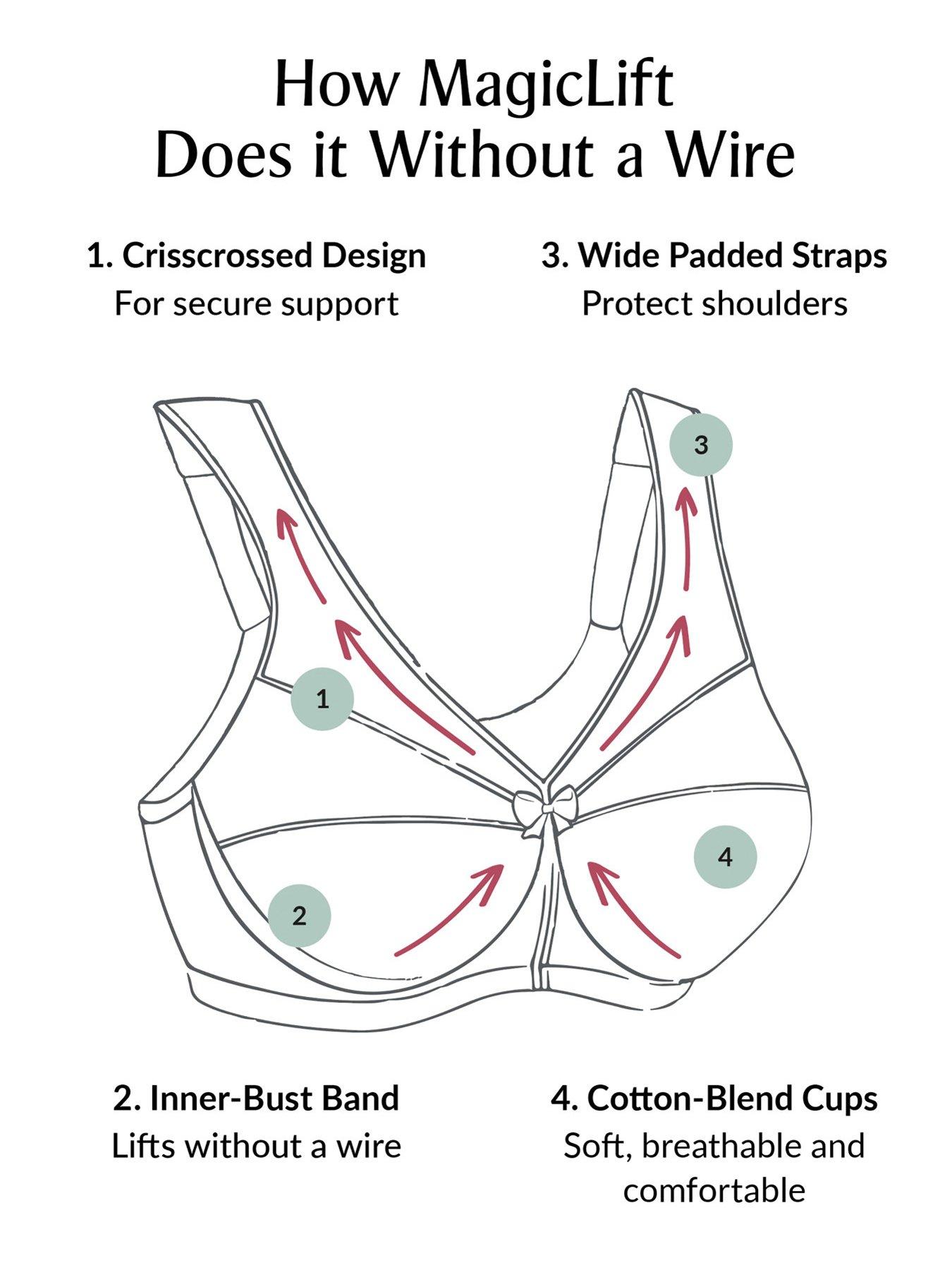 Image 5 of 6 of Glamorise MagicLift Cotton Support Bra - White