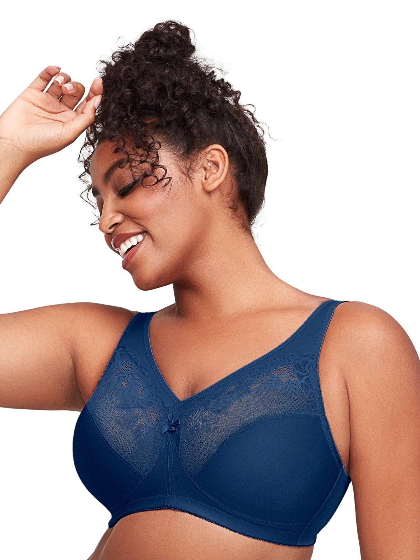 Image 3 of 6 of Glamorise Magiclift Non Wire Minimizer Bra - Blue