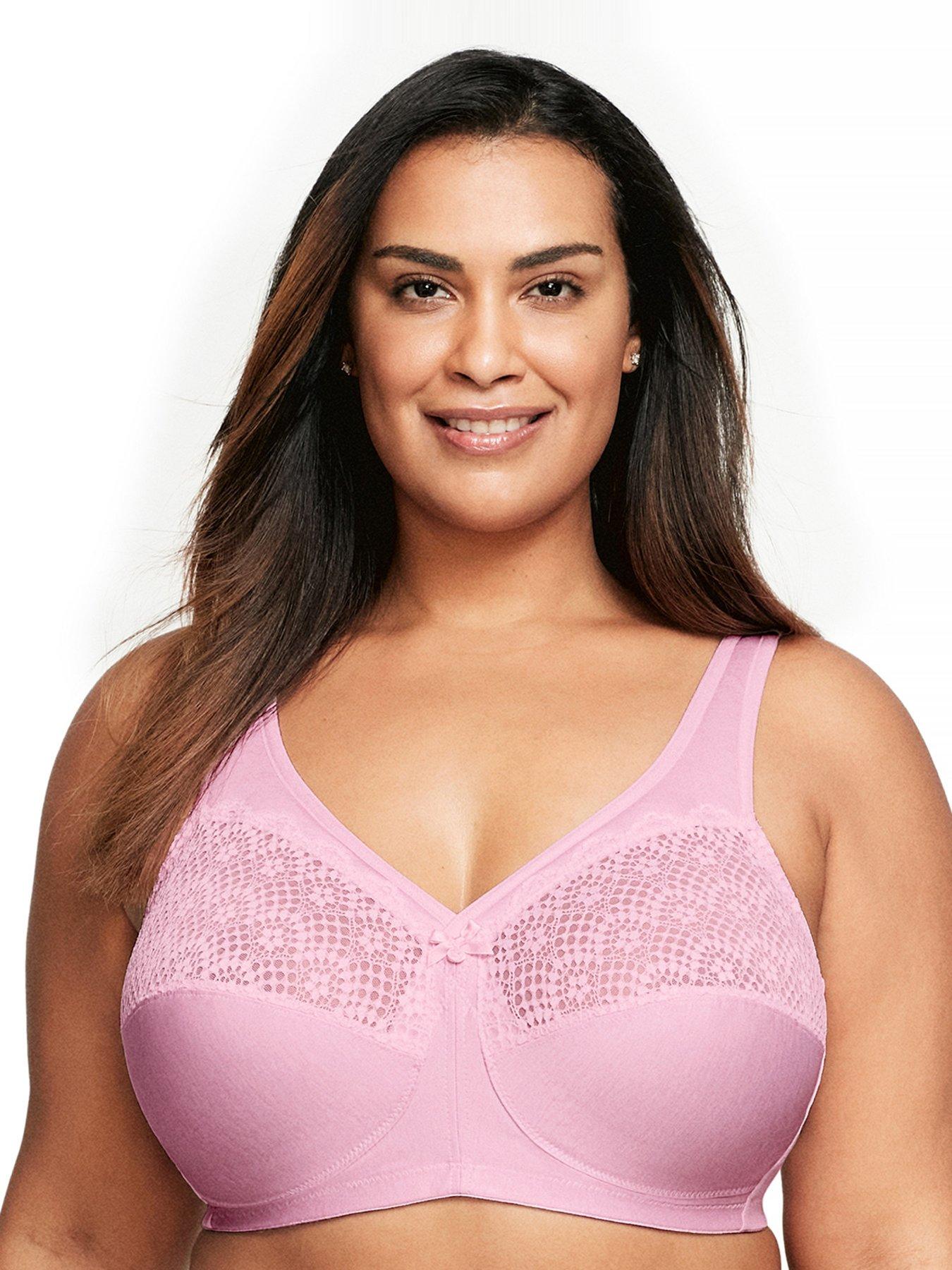Image 1 of 6 of Glamorise Magiclift Non Wire Moisture Control Bra - Pink Heather