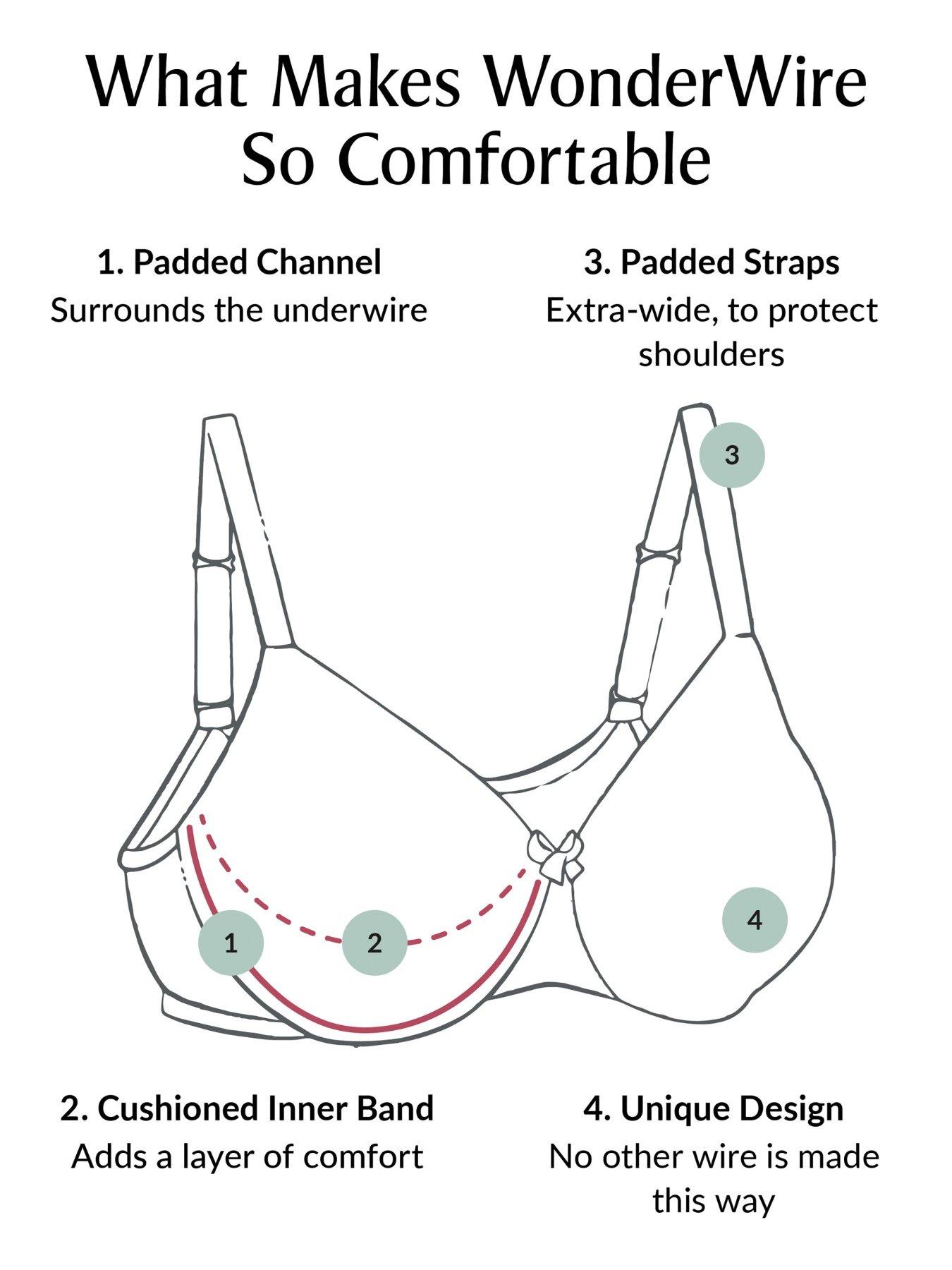 Image 5 of 6 of Glamorise Glamorise Low Cut Wonderwire Lace Bra&nbsp;- Black