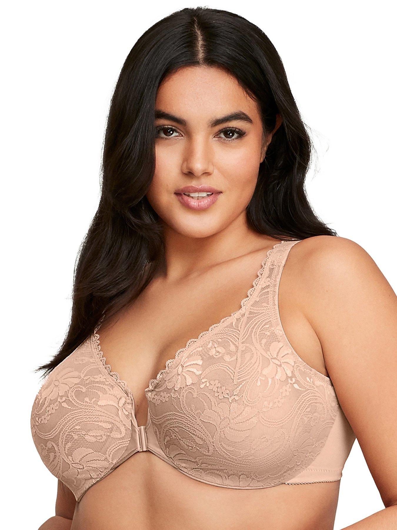undefined Glamorise Wonderwire Front Close Stretch Lace Bra