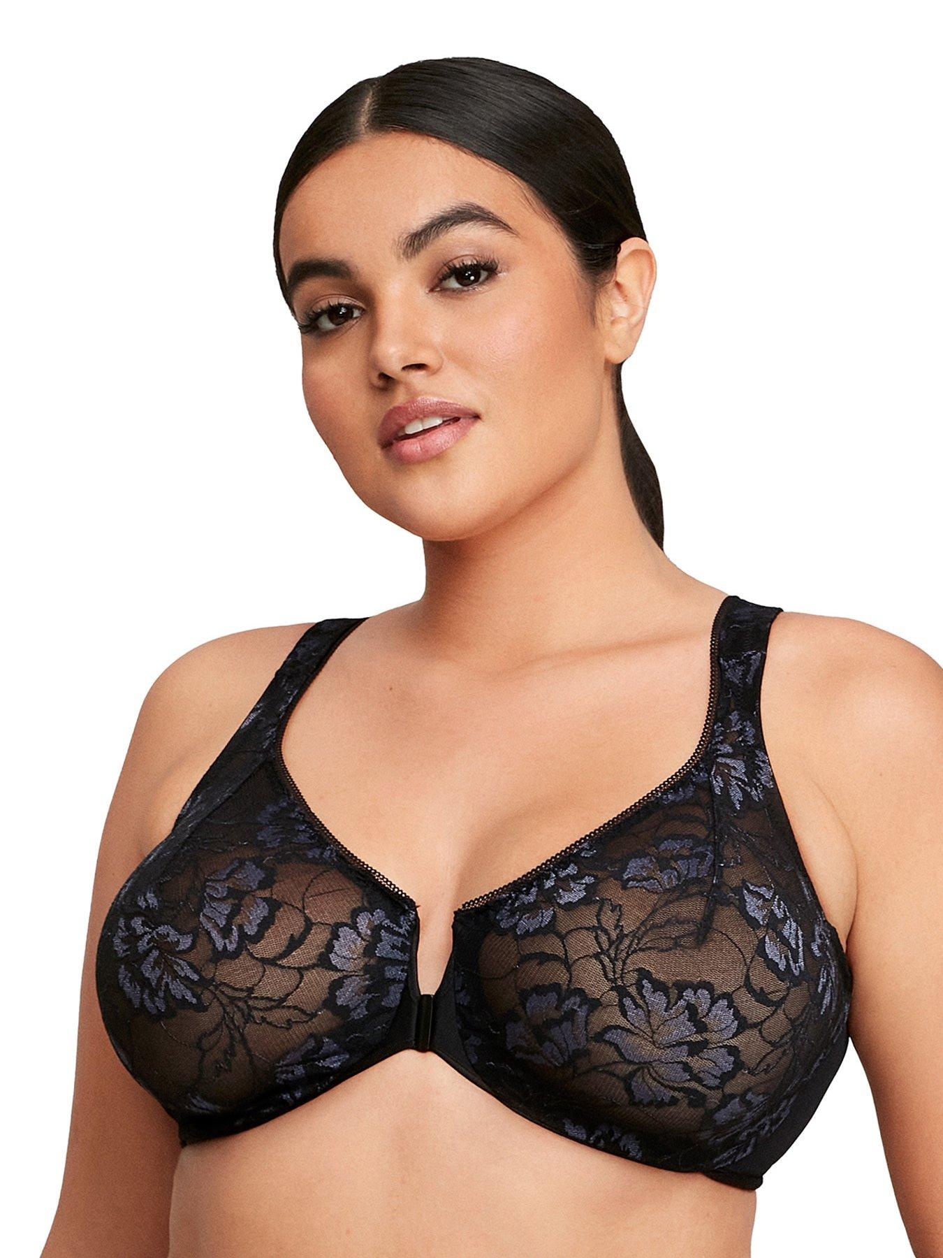 Image 1 of 4 of Glamorise Glamorise Wonderwire Front Close Stretch Lace Bra