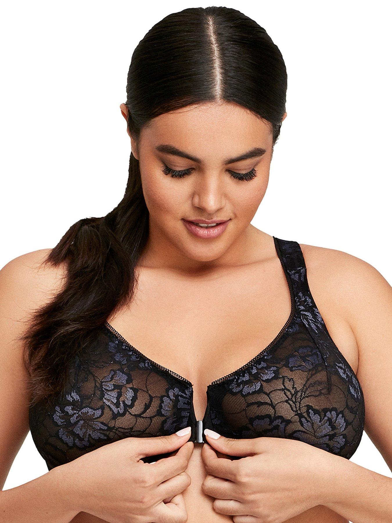 Image 3 of 4 of Glamorise Glamorise Wonderwire Front Close Stretch Lace Bra