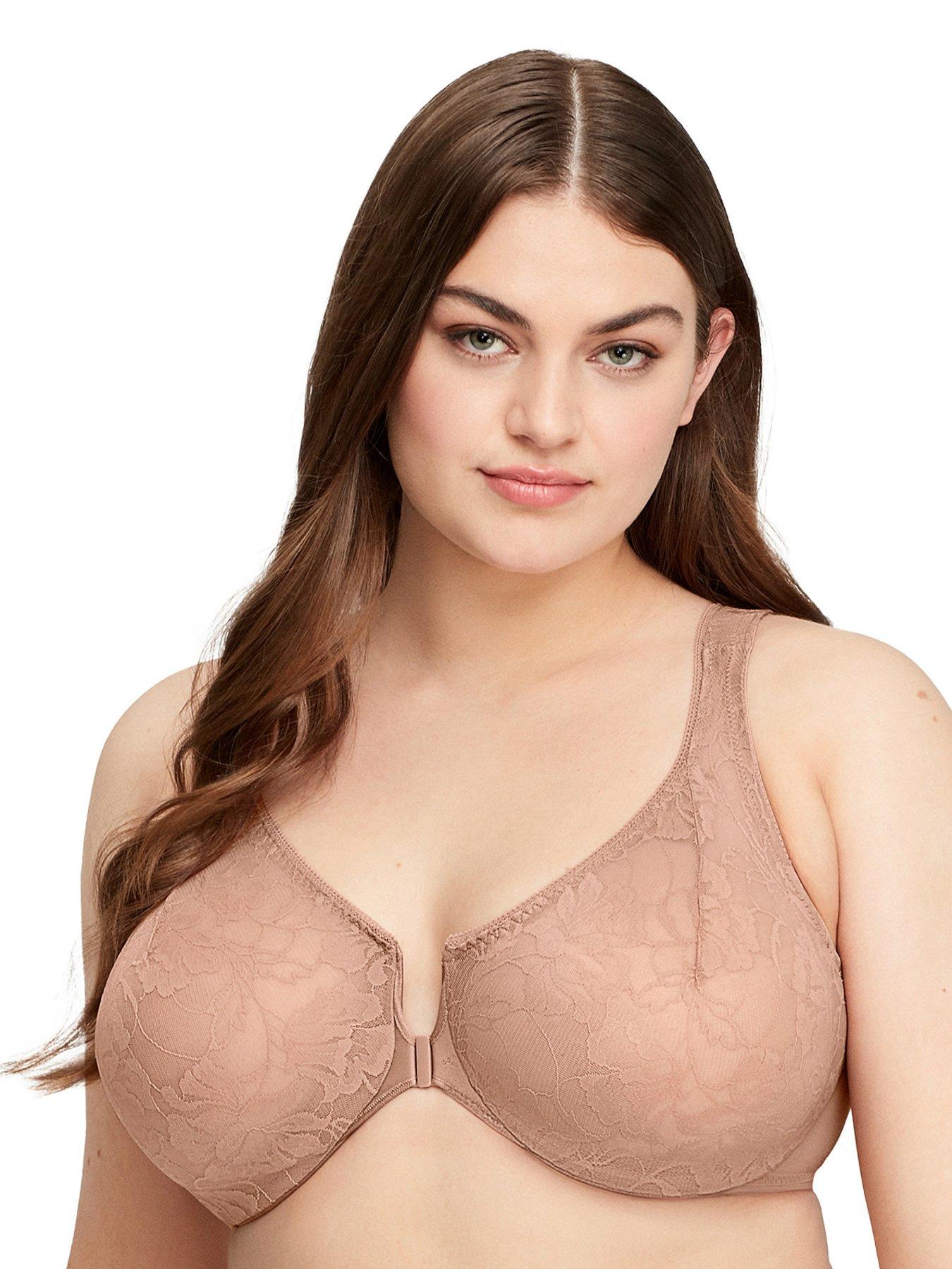 undefined Glamorise Wonderwire Front Close Stretch Lace Bra