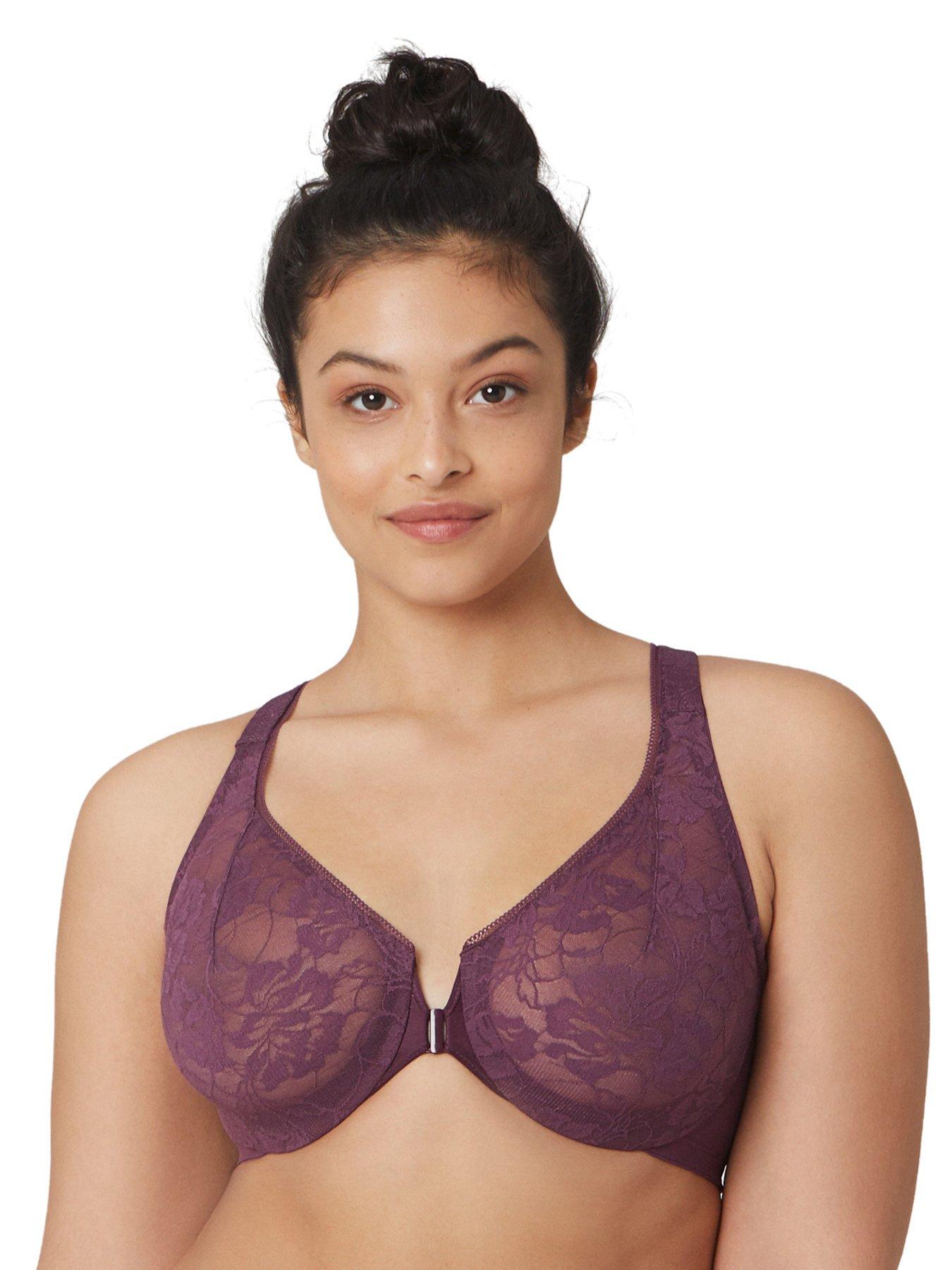 undefined Lacey T-back Front Close Wonderwire Bra - Plum