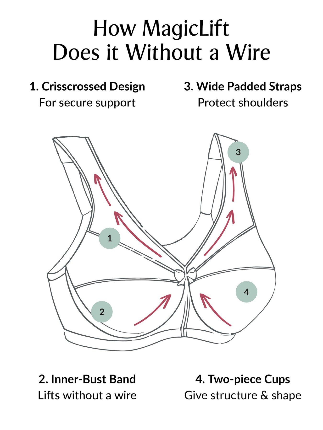 Image 5 of 6 of Glamorise Magiclift Non Wire Original Support Bra - White