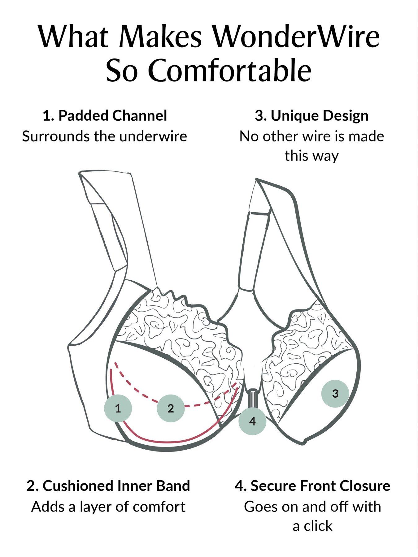 Image 4 of 5 of Glamorise Glamorise Wonderwire Lace Front Close Bra