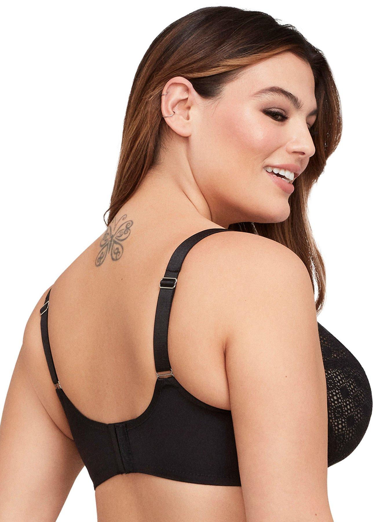 Image 3 of 6 of Glamorise Lace Comfort Wonderwire Bra - Black