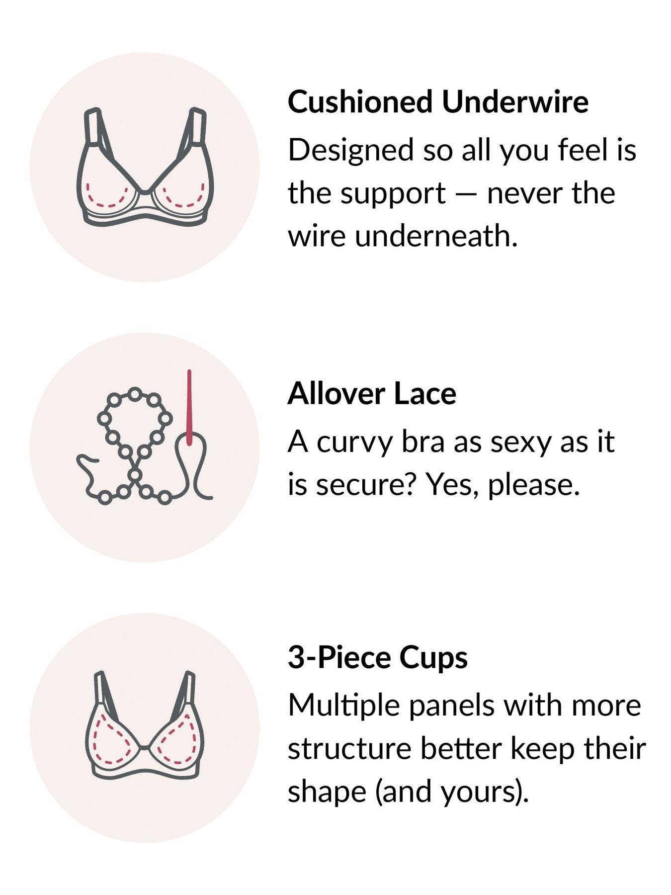 Image 6 of 6 of Glamorise Lace Comfort Wonderwire Bra - Black