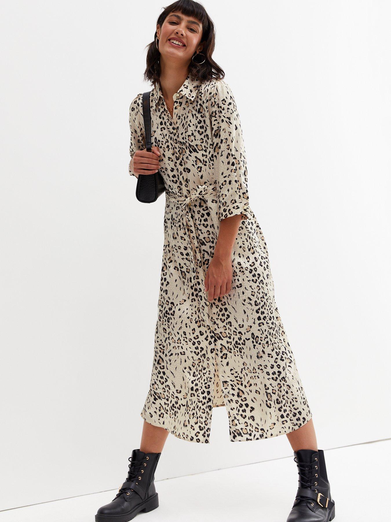 New look 2025 leopard shirt dress