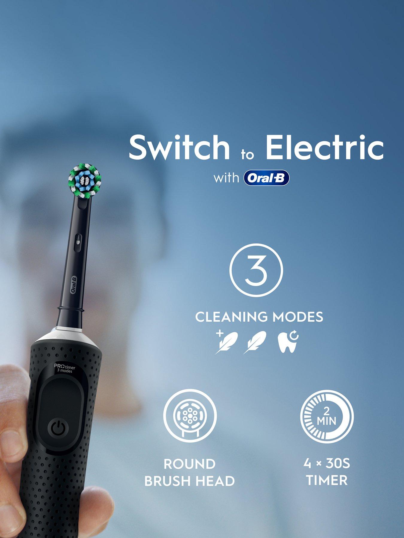 Image 2 of 6 of Oral-B Vitality Pro Black &amp; Lilac Electric Toothbrush Duo Pack