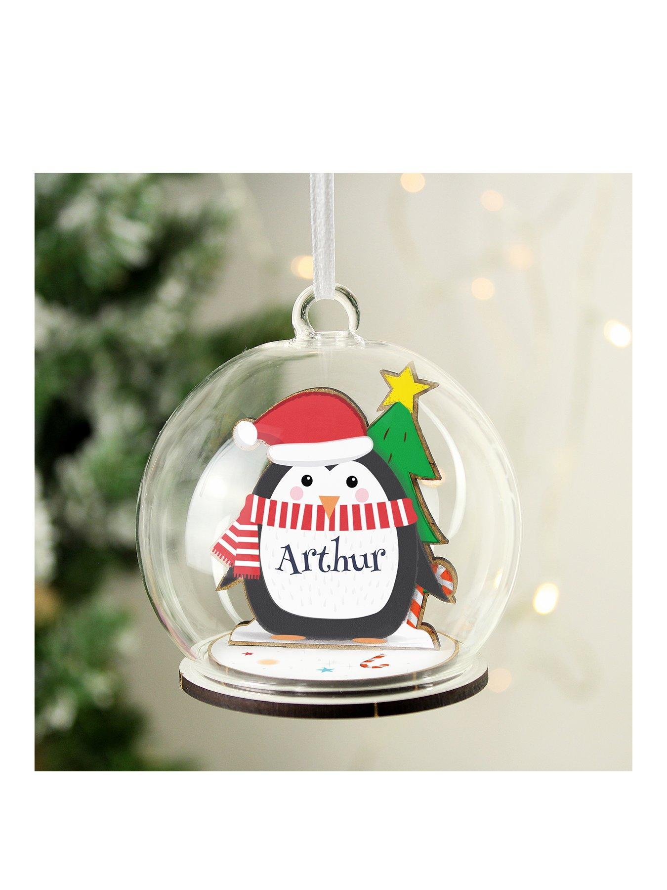 the-personalised-memento-company-wooden-penguin-glass-bauble