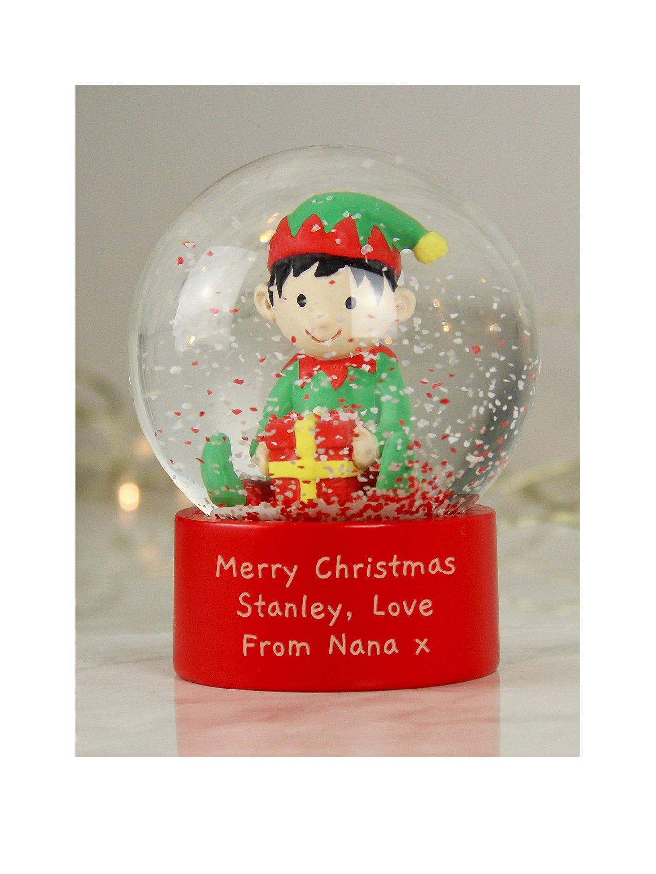 The Personalised Memento Company Elf Snow Globe