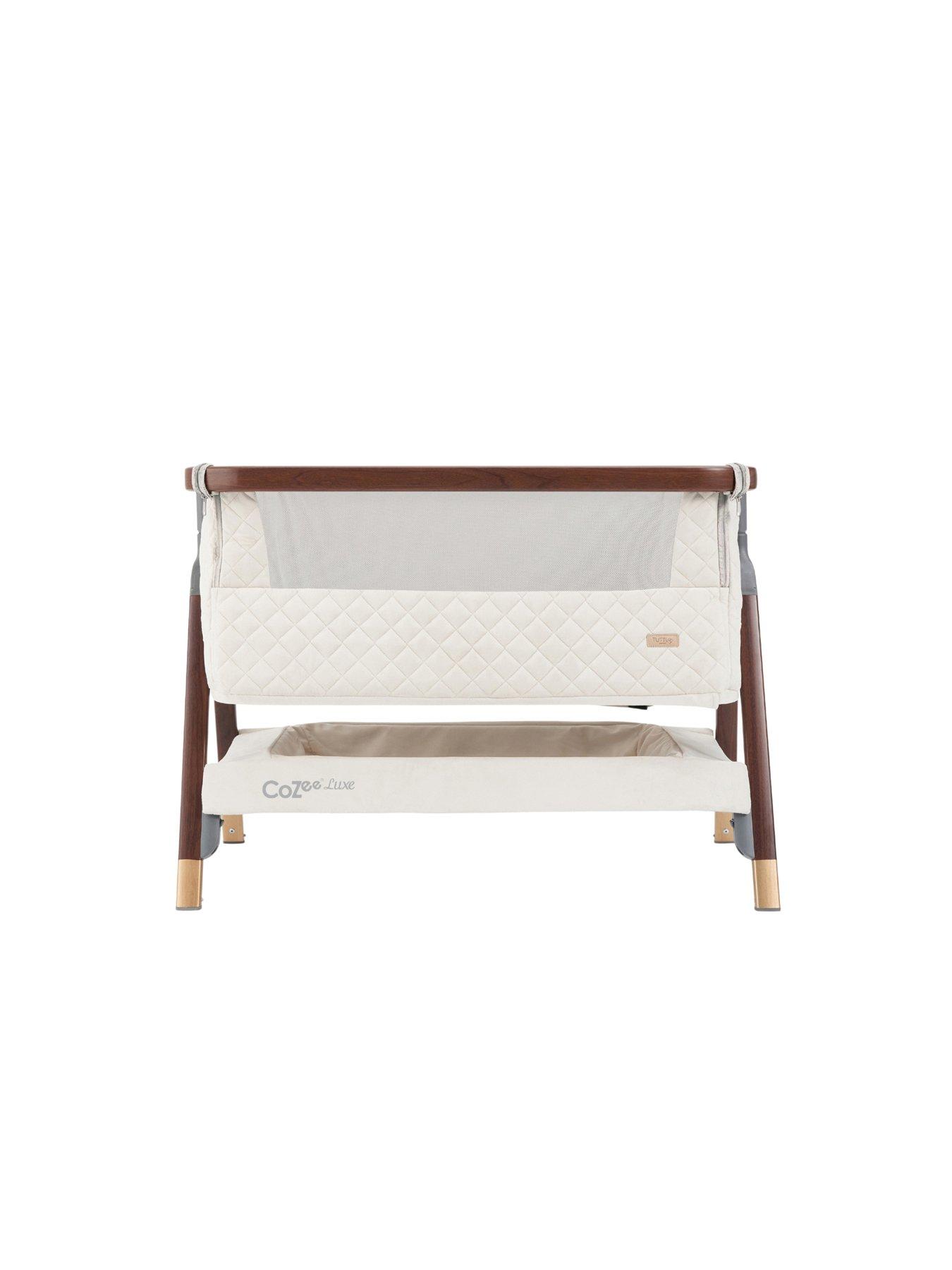 undefined CoZee Luxe Bedside Crib - Walnut/Cream