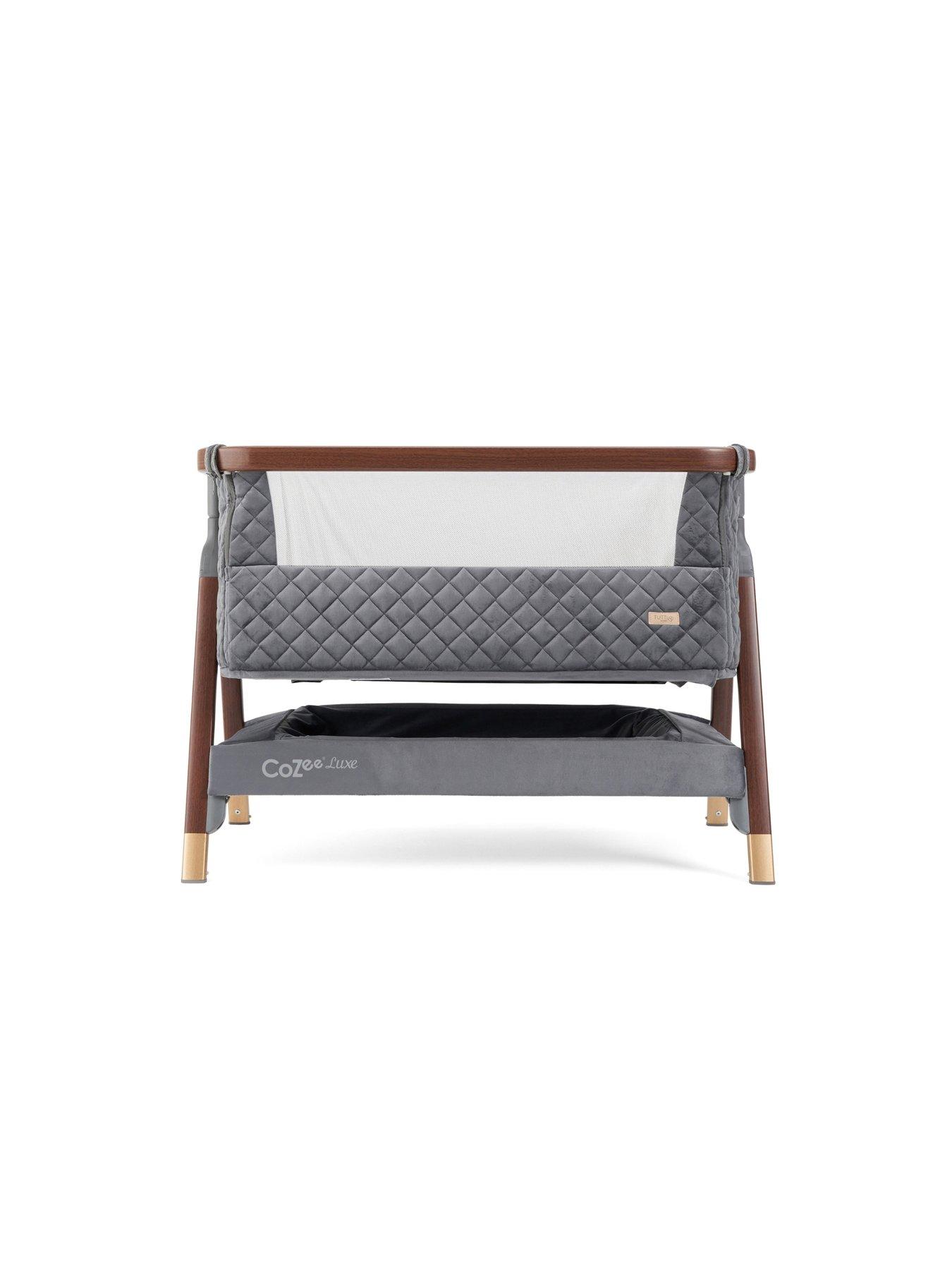 undefined Cozee Luxe Bedside Crib - Walnut/Slate