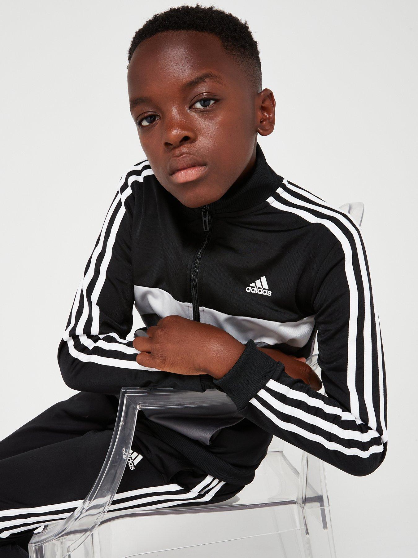 adidas-sportswear-junior-kids-colorblock-tracksuit-blackgreyoutfit