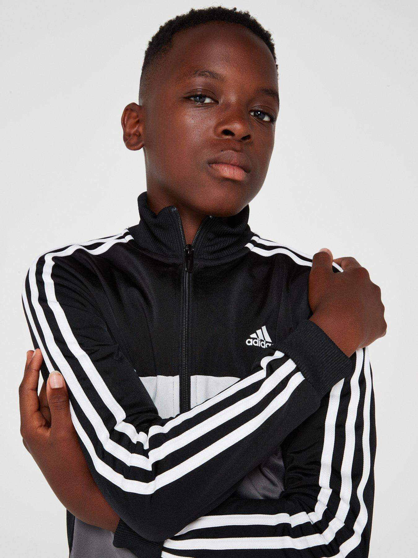 adidas-sportswear-junior-kids-colorblock-tracksuit-blackgreydetail