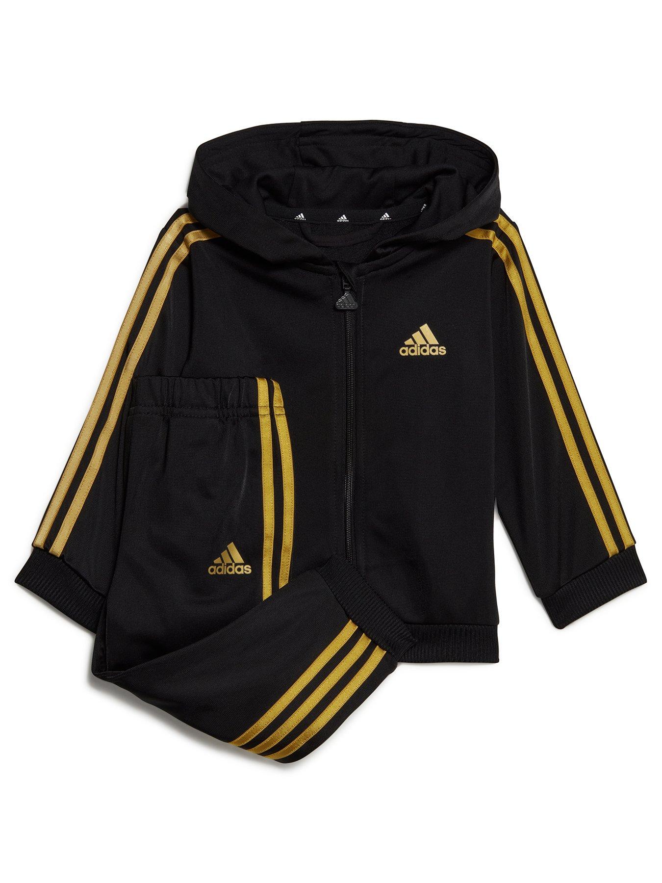 adidas Infant Shiny Full Zip - Black/Gold | Very Ireland