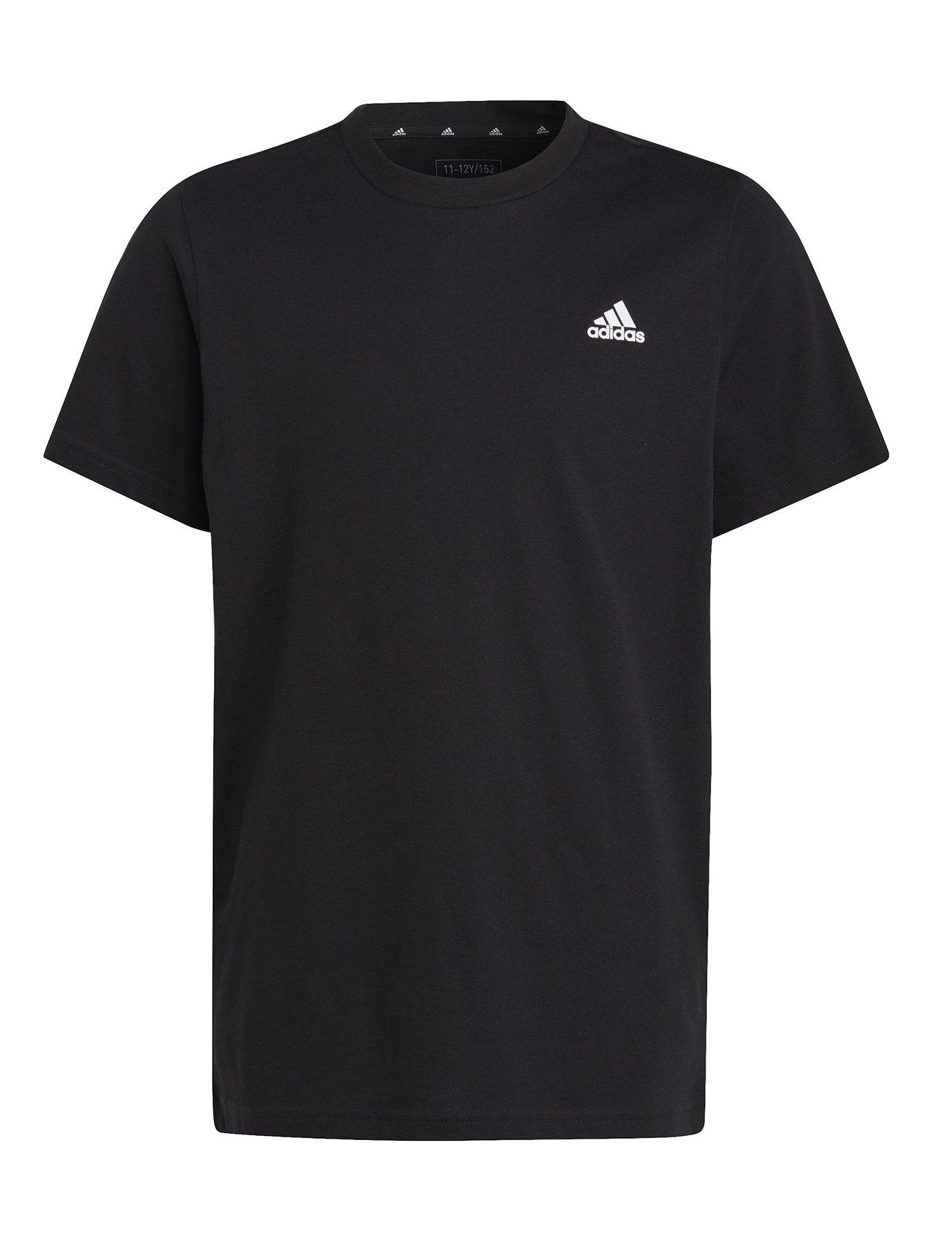 adidas-sportswear-unisex-junior-essentials-small-logo-tee-blackwhite