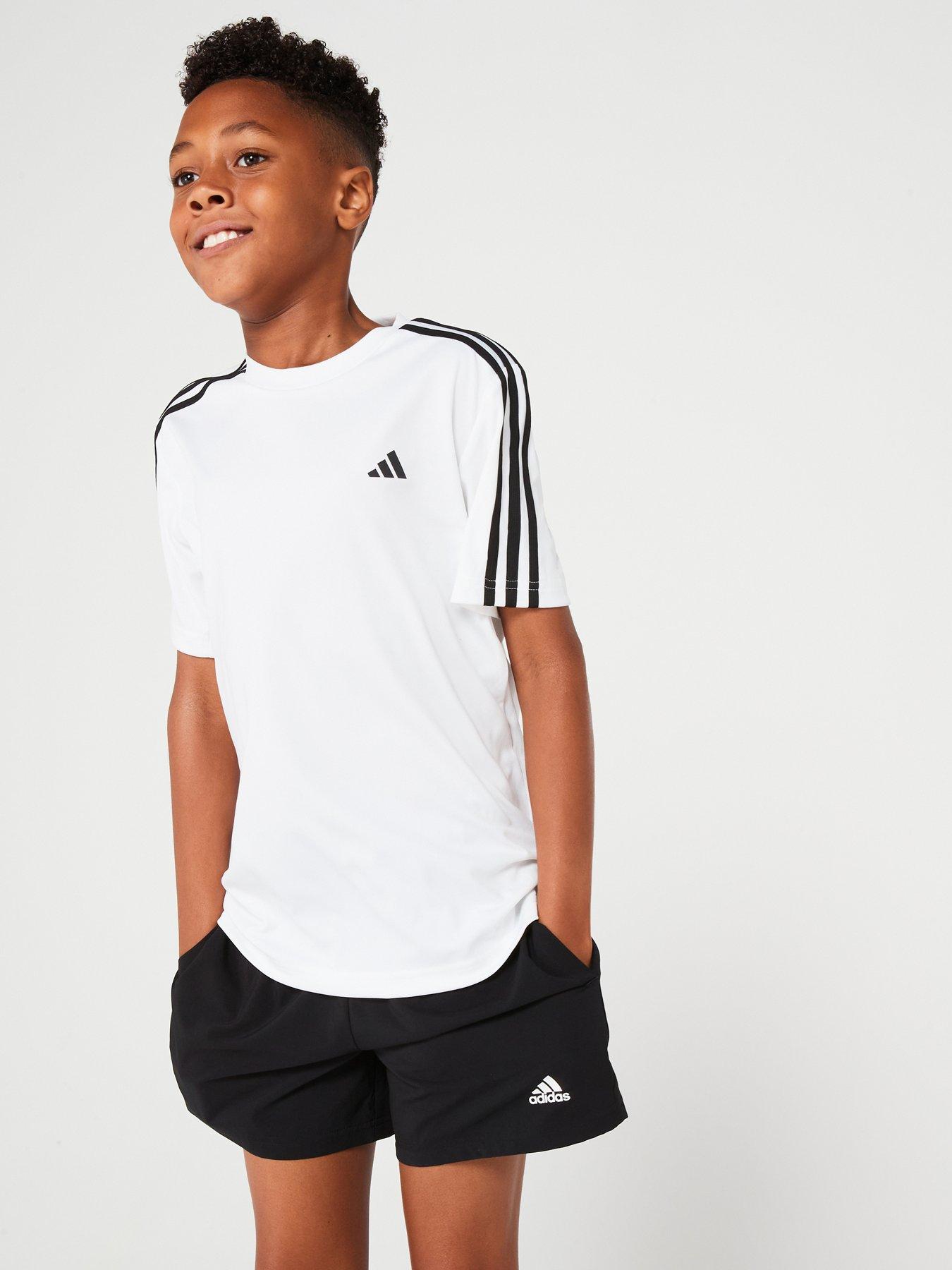 adidas-junior-train-essentials-3-stripe-tee-whiteblack