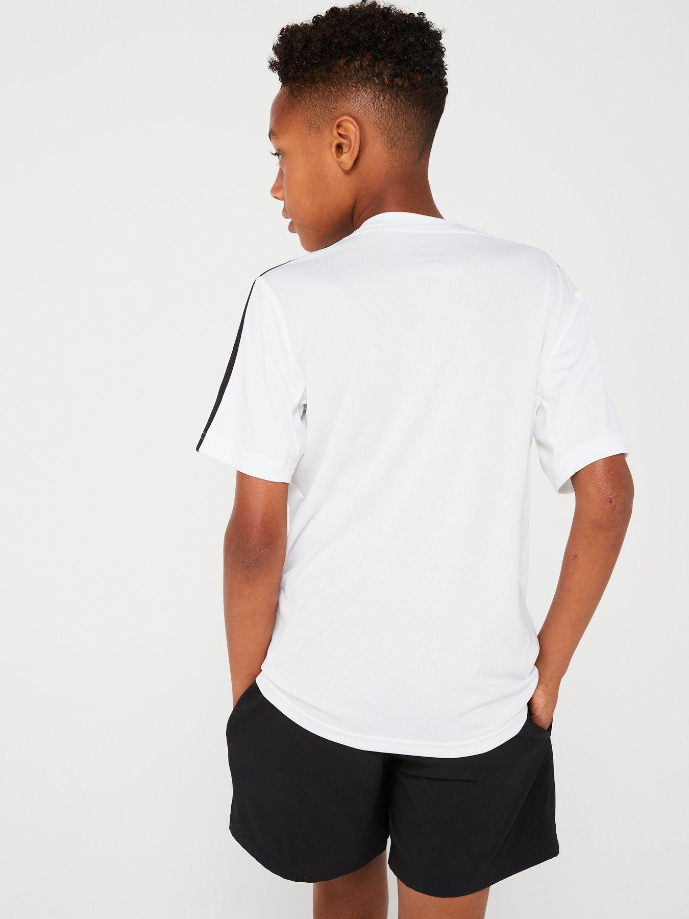 adidas-junior-train-essentials-3-stripe-tee-whiteblackstillFront